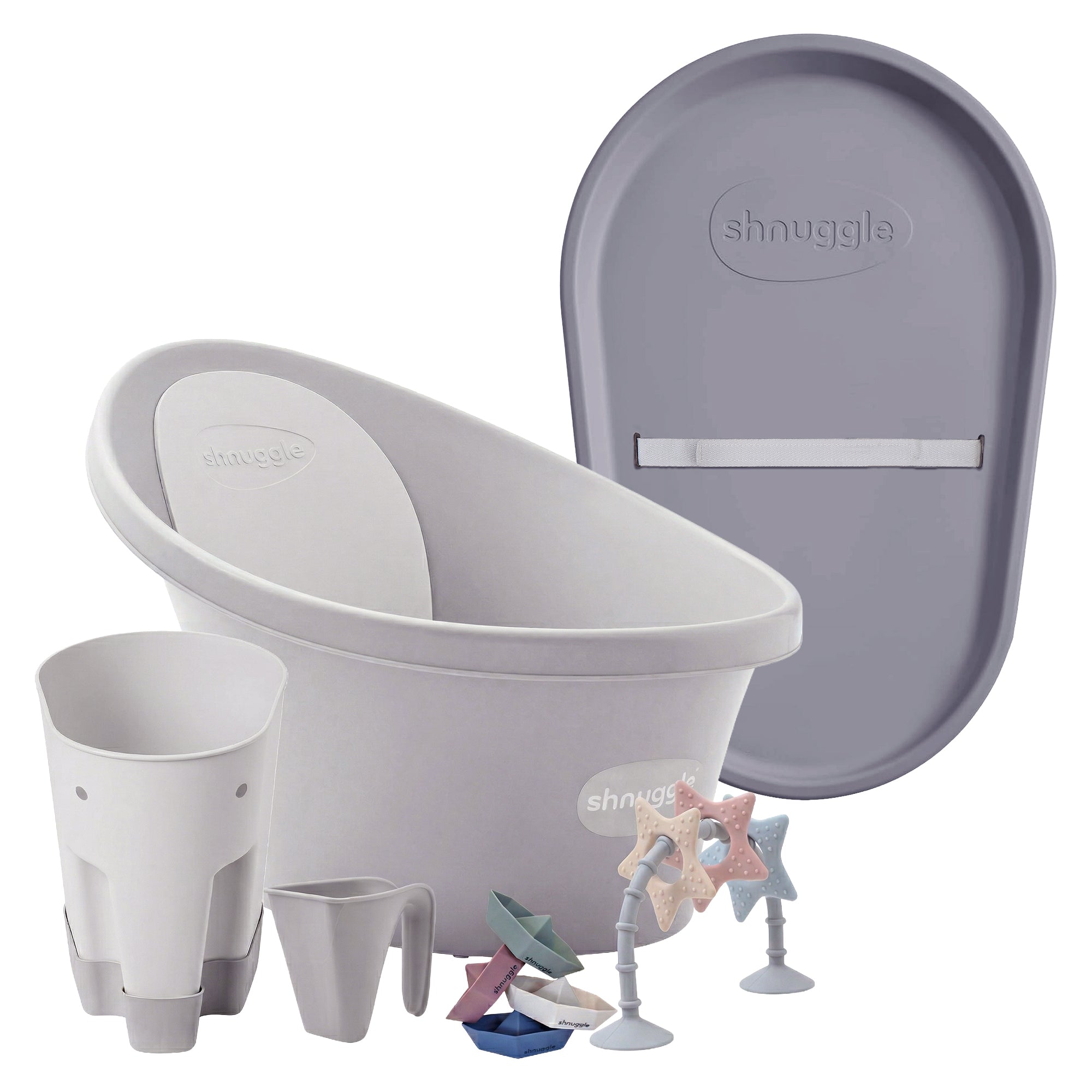 Shnuggle Bath & Change Bundle: Baby Bath & Changing Bundle + Accessories - 6-piece Set For Cozy Bath & Diaper Time