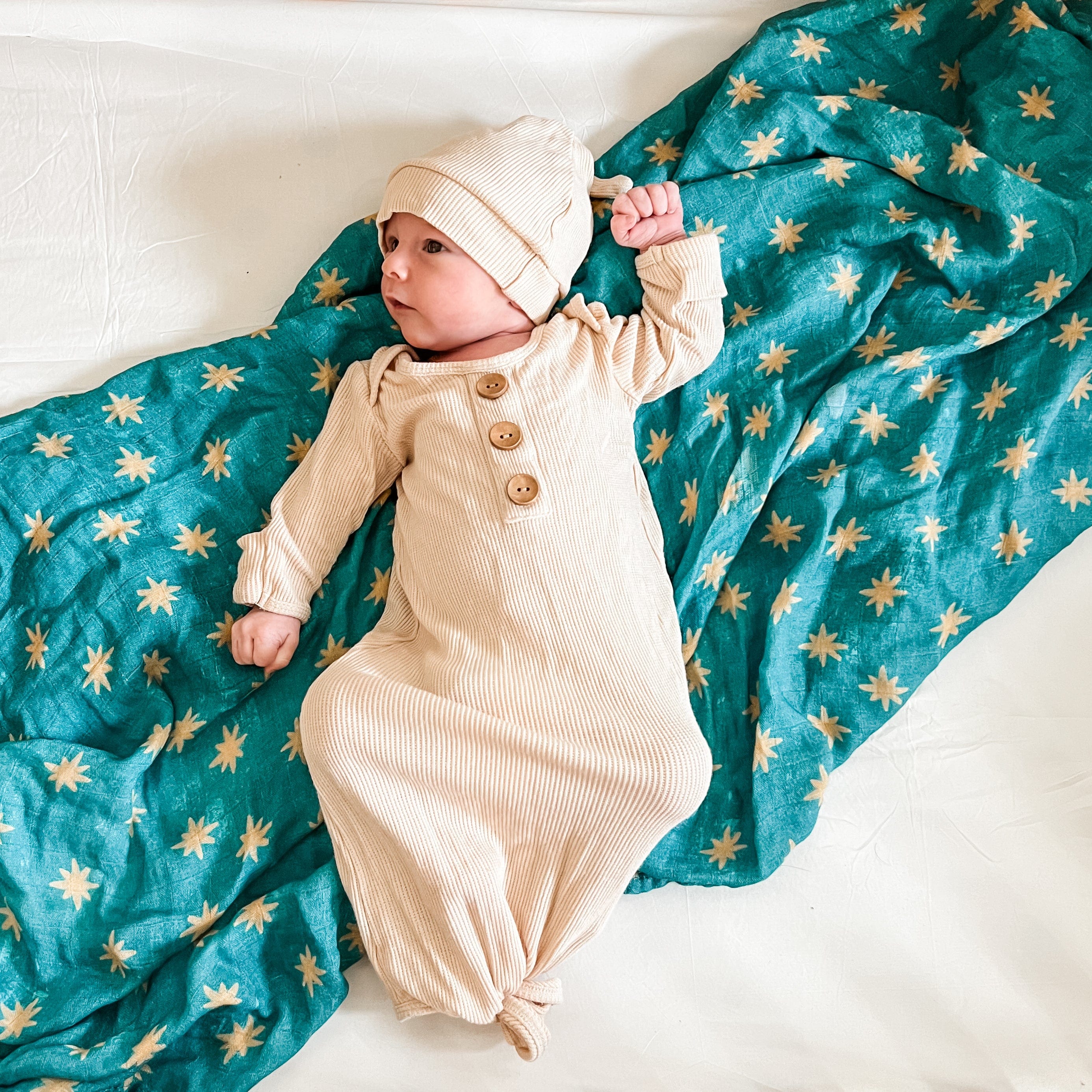 Guadalupe Stars Mantle - Catholic Baby Muslin Blanket Swaddle