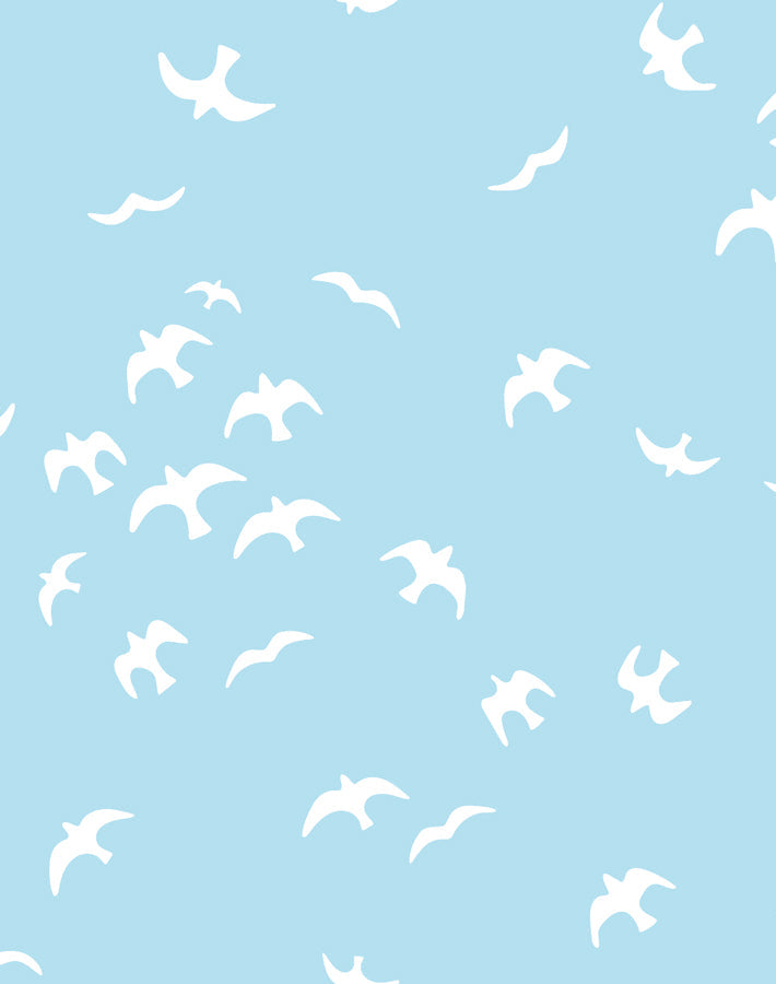 'gulls' Wallpaper By Tea Collection - Baby Blue