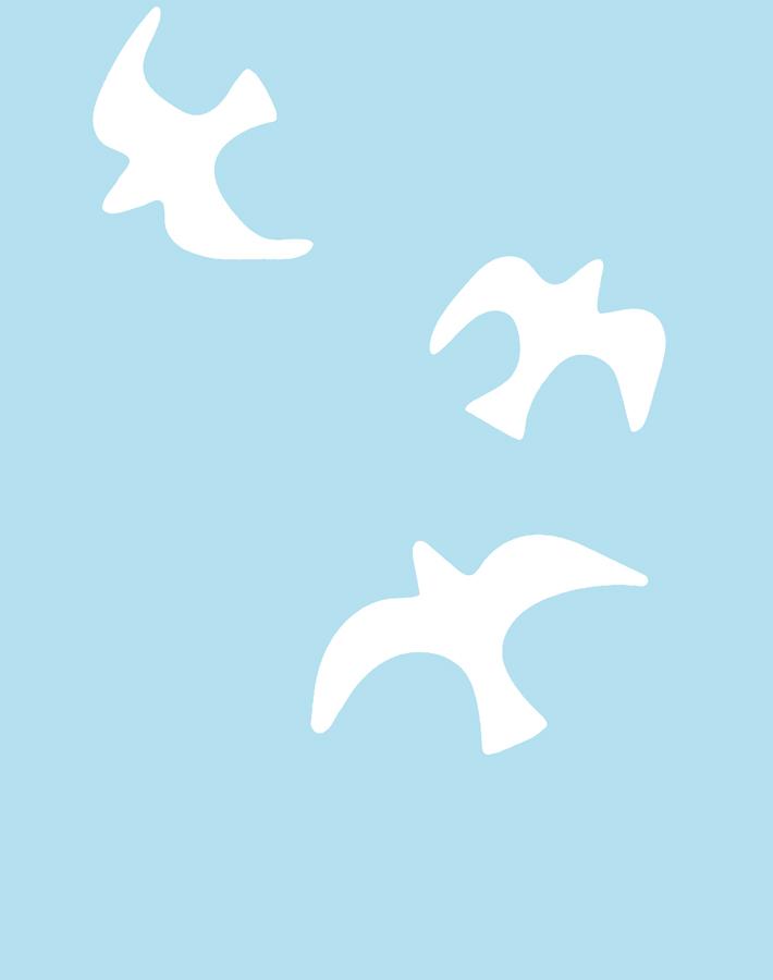'gulls' Wallpaper By Tea Collection - Baby Blue