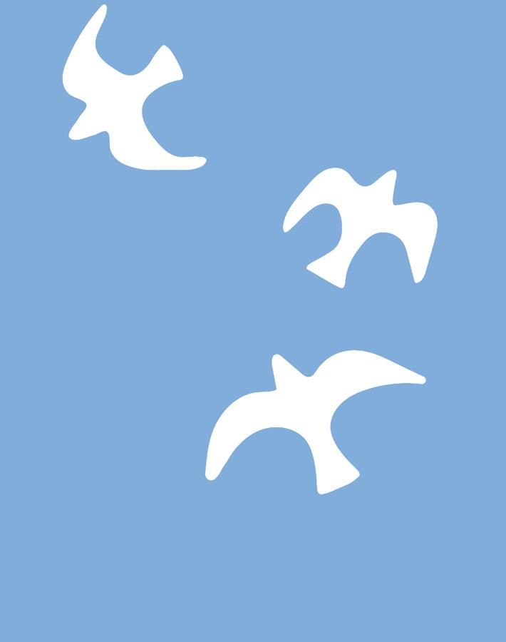 'gulls' Wallpaper By Tea Collection - Denim