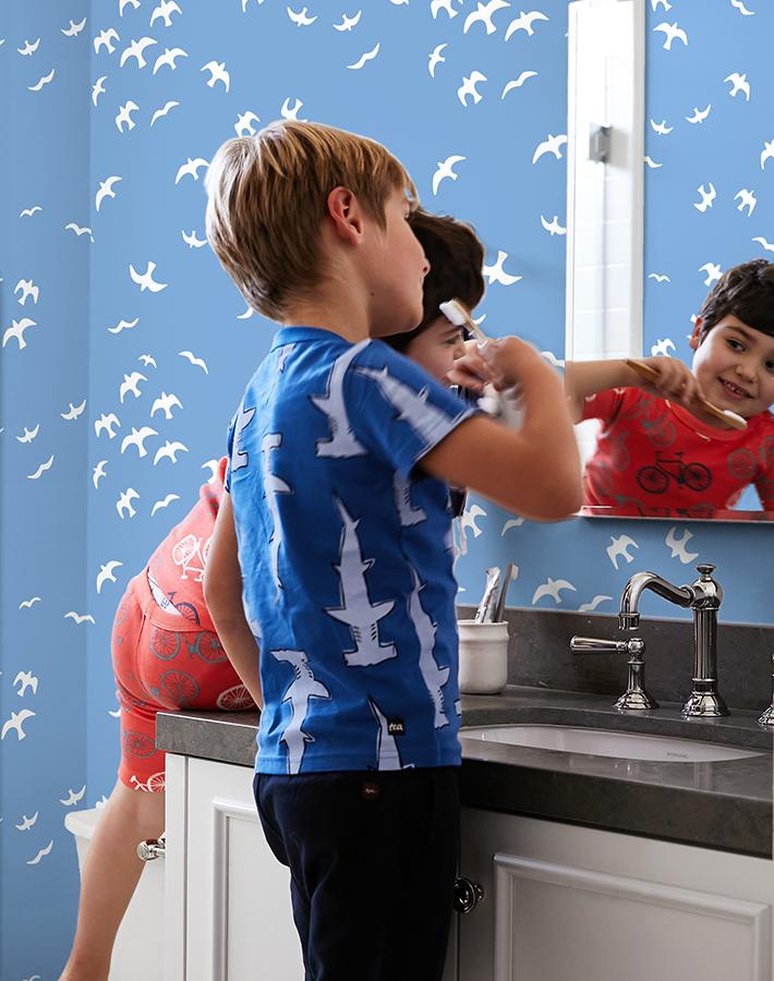 'gulls' Wallpaper By Tea Collection - Denim
