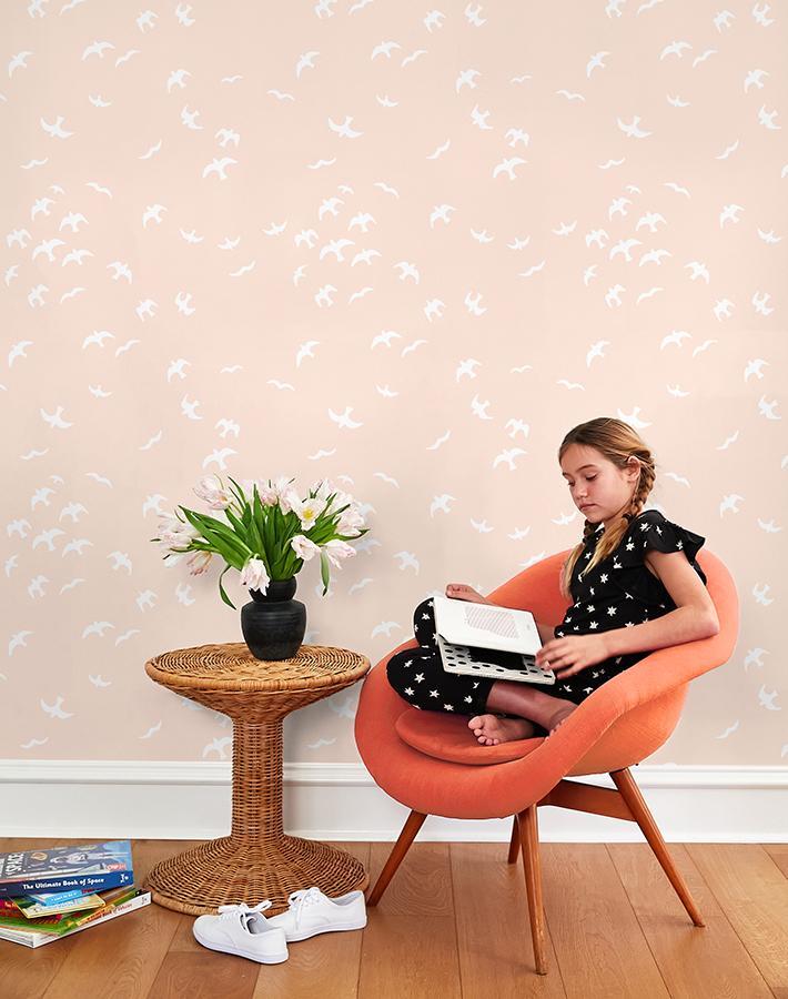 'gulls' Wallpaper By Tea Collection - Peach