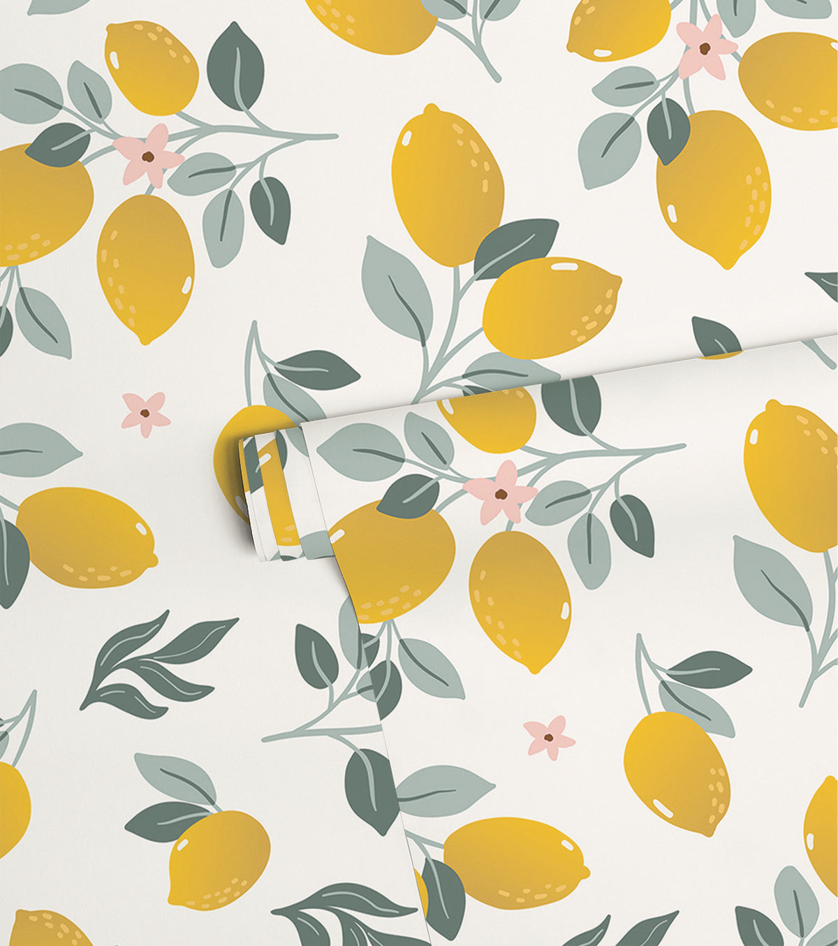 Louise - Children's Wallpaper - Lemon Motif