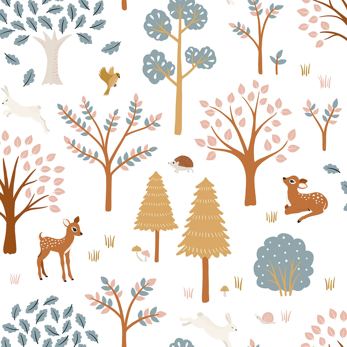 Jöro - Children's Wallpaper Sample - Forest Motif (fox)