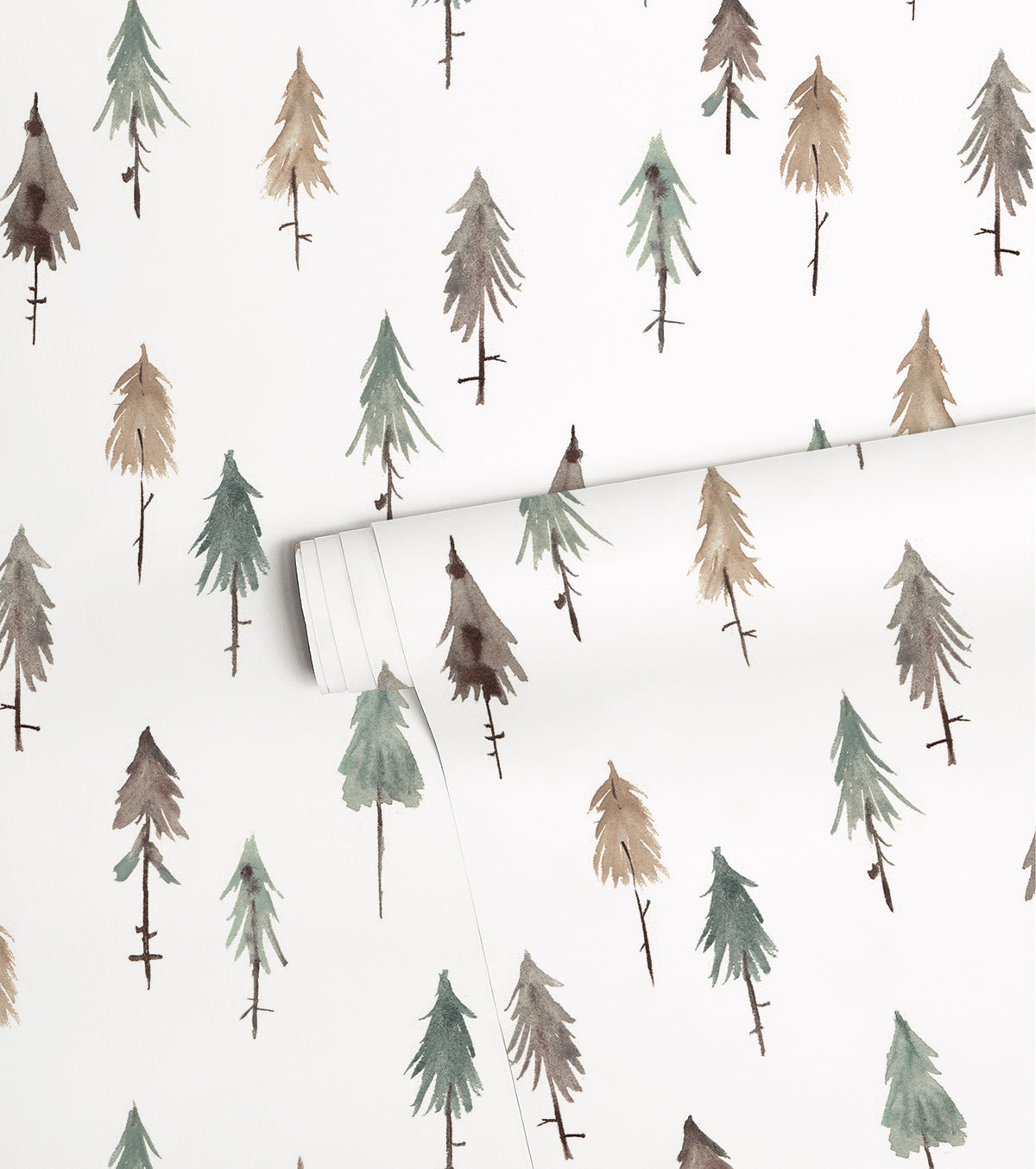 Kharu - Children's Wallpaper - Fir Forest Motif