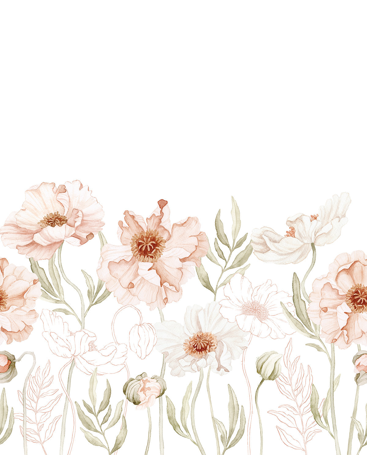 Islandic Poppies - Panoramic Wallpaper Sample, Poppies