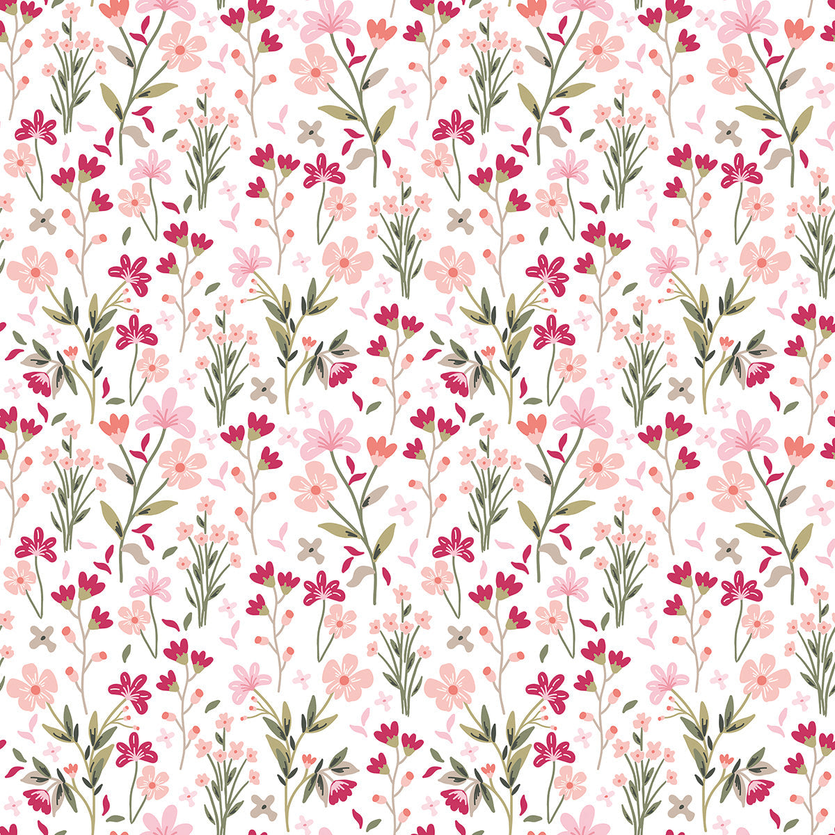 Magenta Garden - Sample Wallpaper, Summer Garden (light)