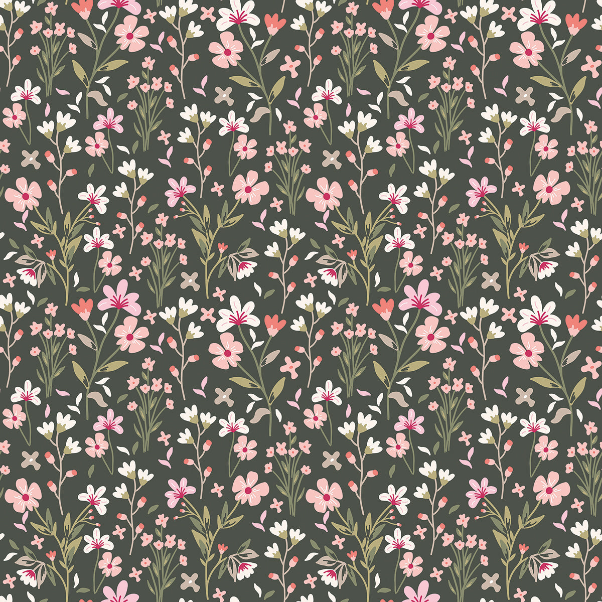 Magenta Garden - Sample Wallpaper, Summer Garden (dark)