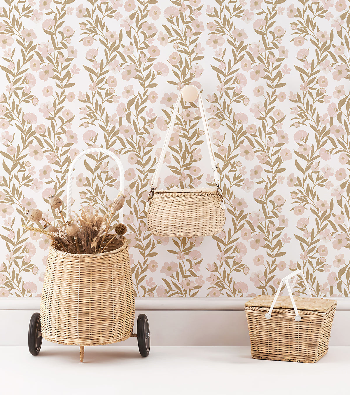 Eleonore - Children's Wallpaper - Flower Garlands