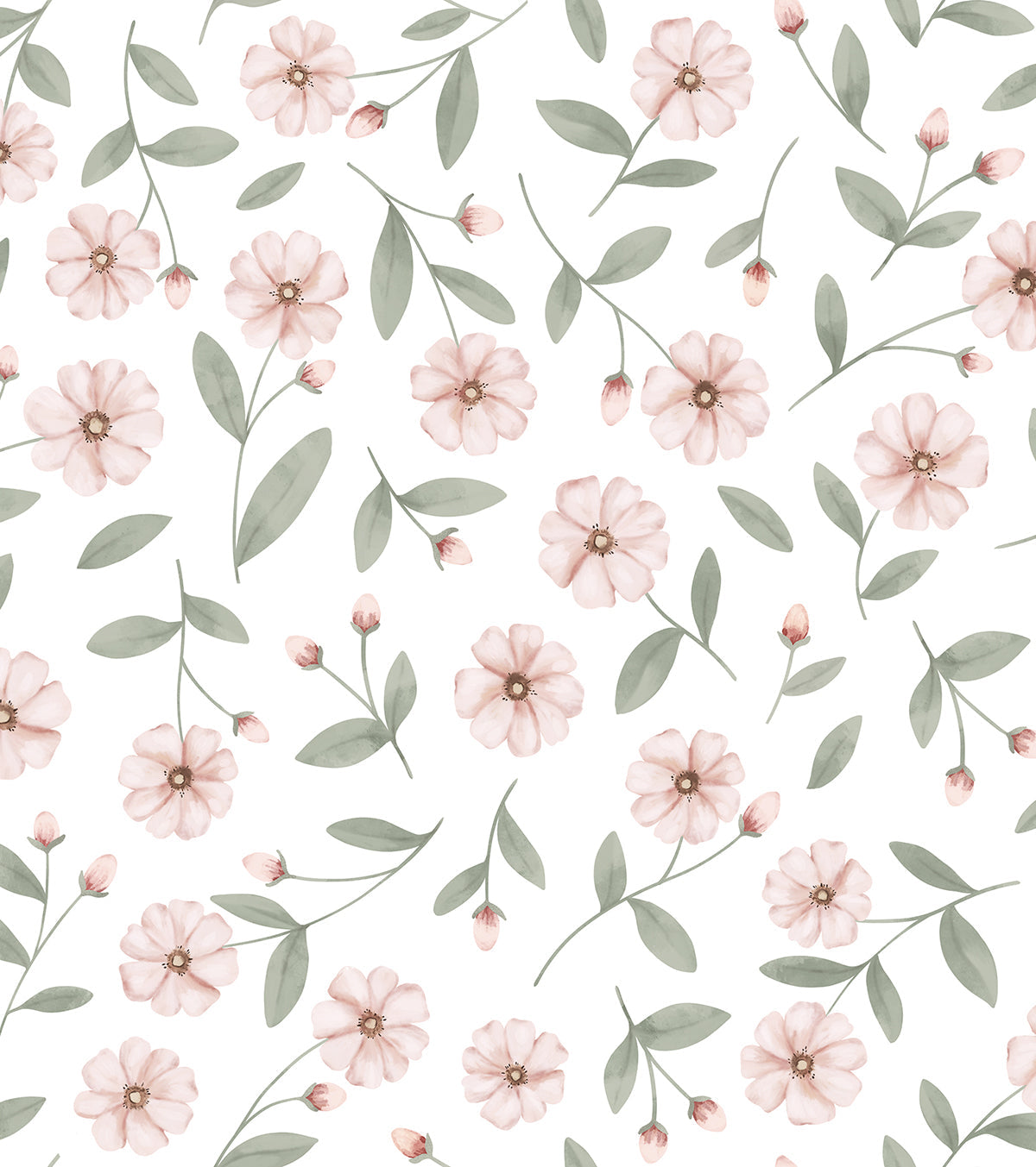 Eden - Children's Wallpaper - Sparkle And Flower Buds