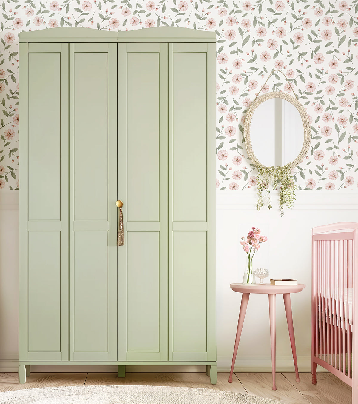 Eden - Children's Wallpaper - Sparkle And Flower Buds