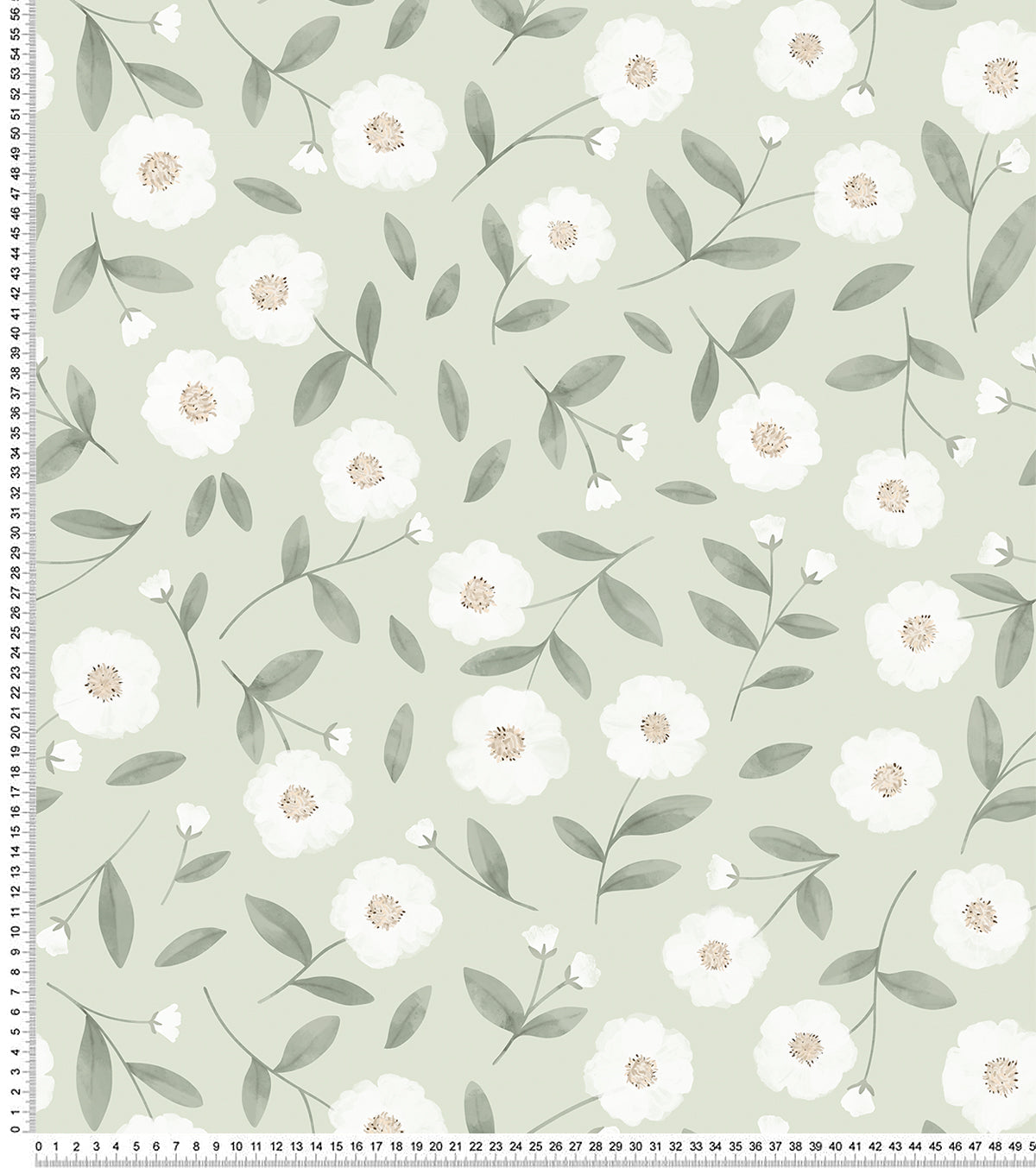 Eden - Children's Wallpaper - White Rosebuds And Sparkle