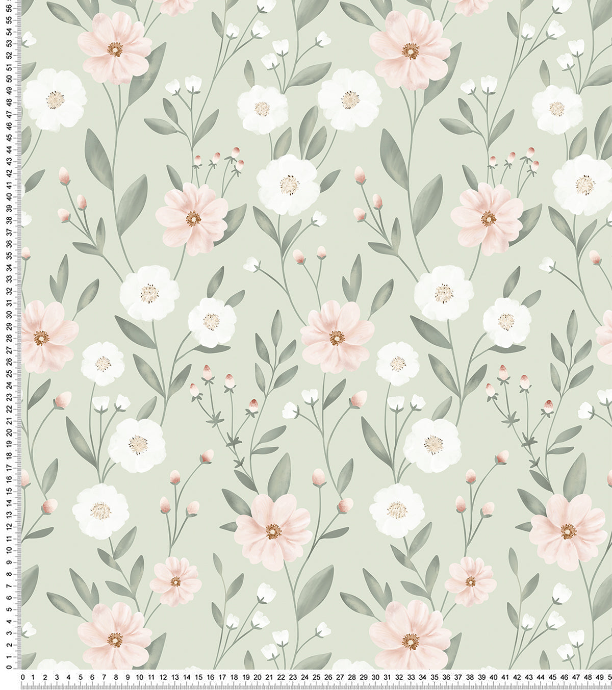 Eden - Children's Wallpaper - Floral Hatching