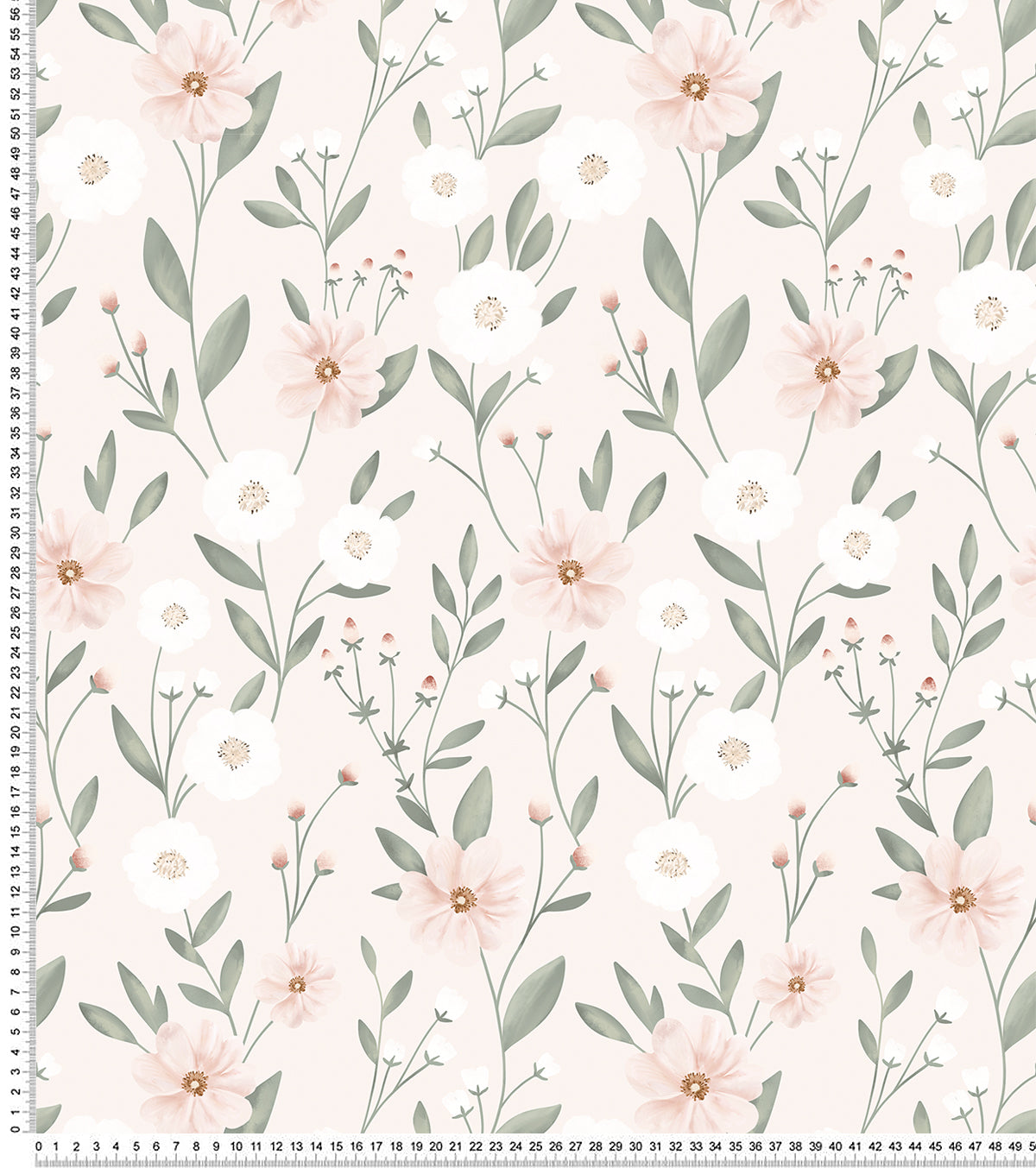 Eden - Children's Wallpaper - Floral Hatching