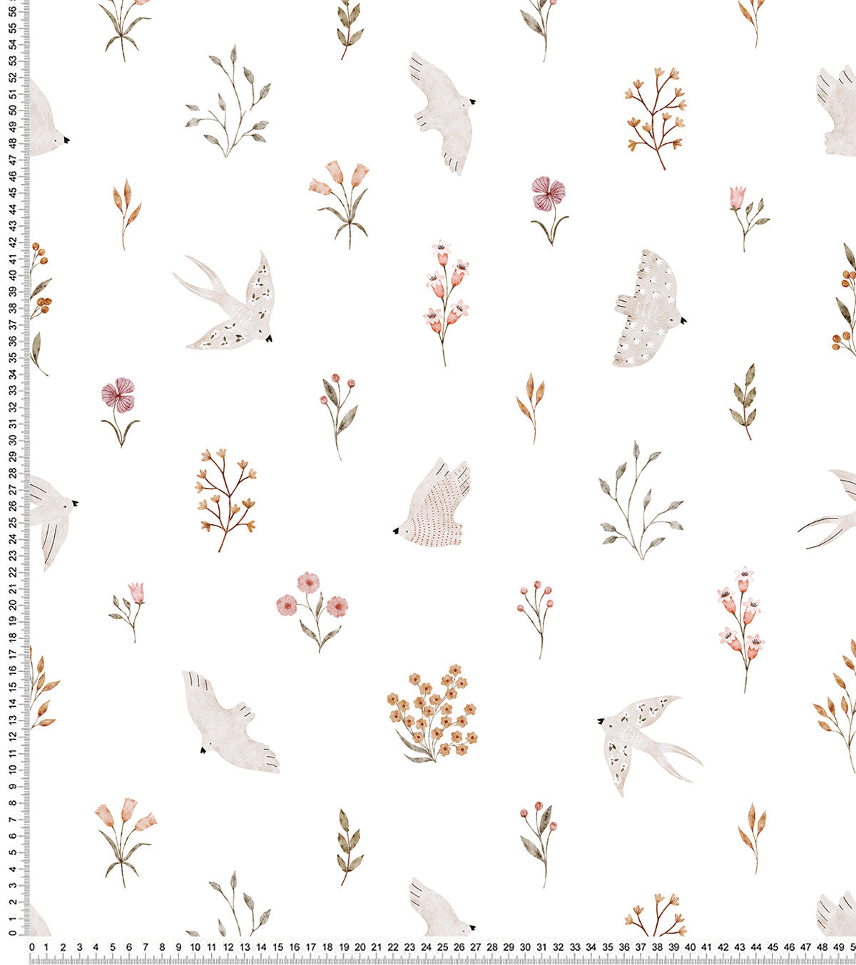 Coccinella - Children's Wallpaper - Swallows And Flowers