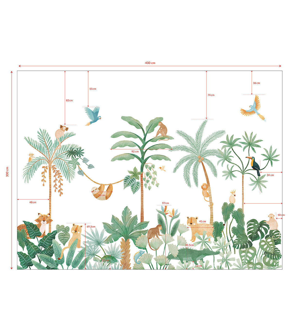 Yatsuni - Panoramic Wallpaper - Jungle Animals