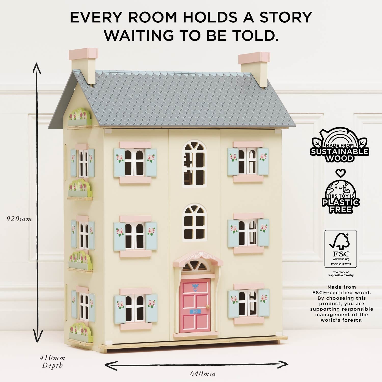 Cherry Tree Hall Wooden Dolls House