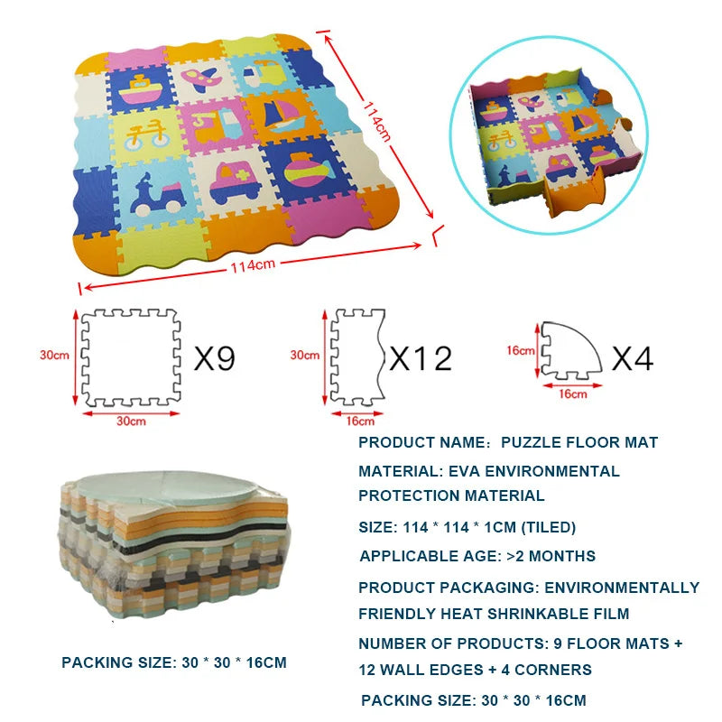 25-pcs Set Modular Play Mat 2 In 1 Puzzle Multivariant