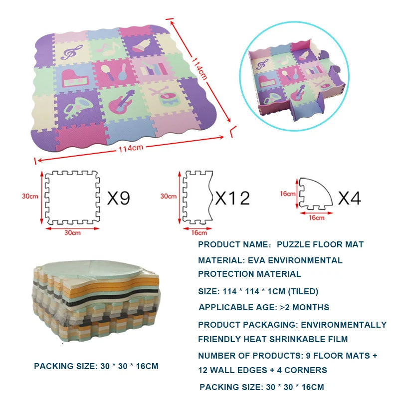 25-pcs Set Modular Play Mat 2 In 1 Puzzle Multivariant