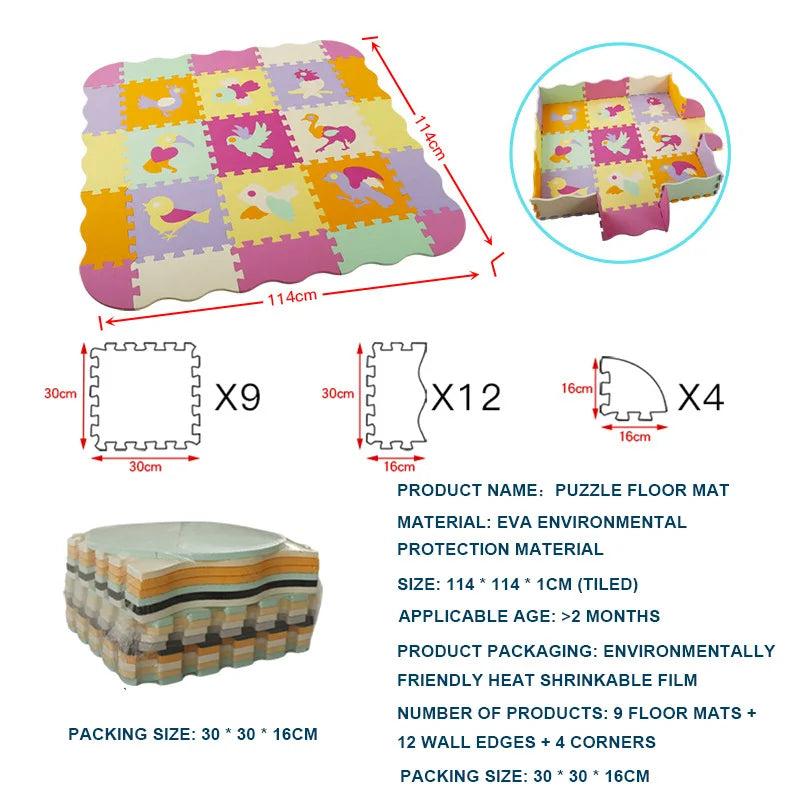 25-pcs Set Modular Play Mat 2 In 1 Puzzle Multivariant