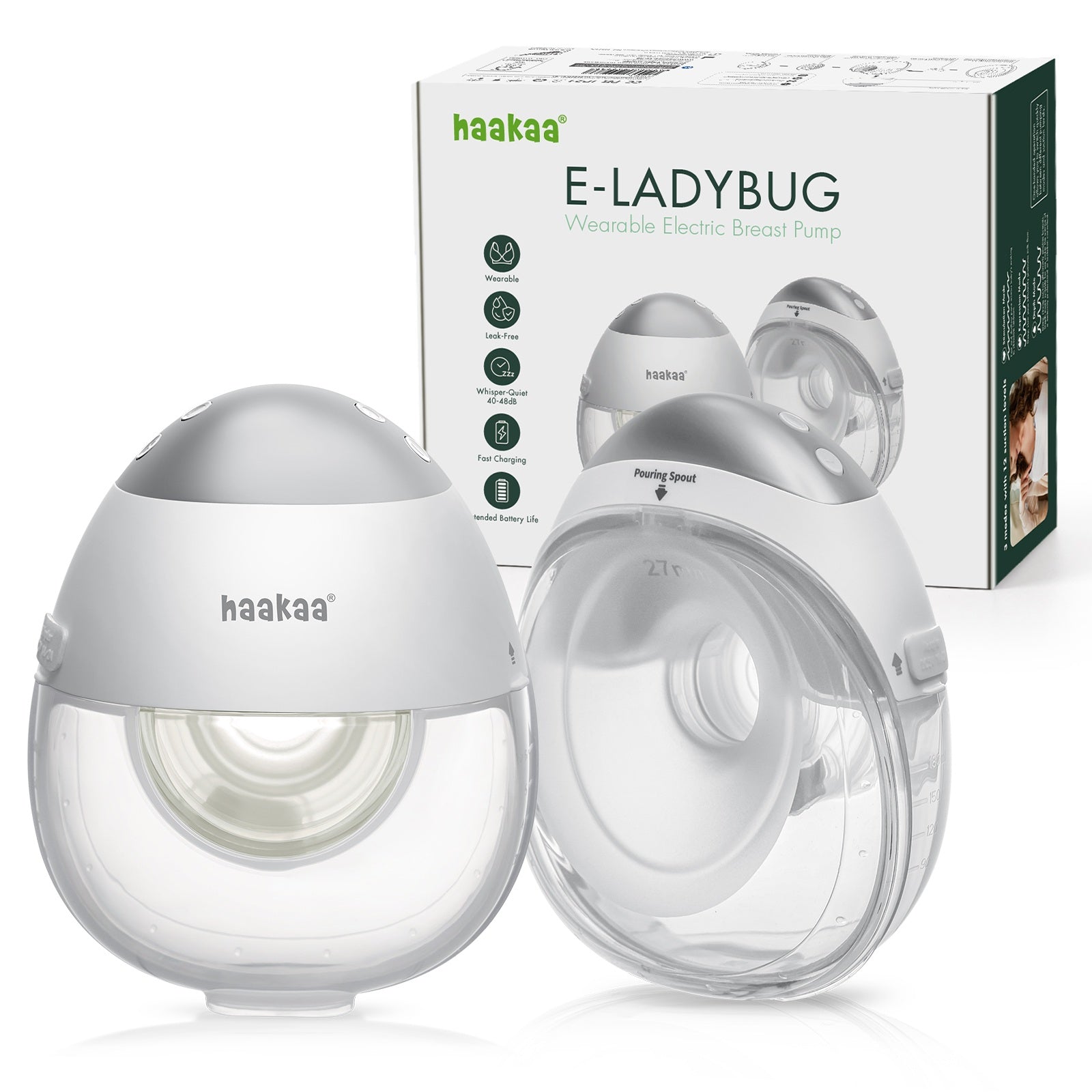 Haakaa E-ladybug Wearable Electric Breast Pump - 2pk