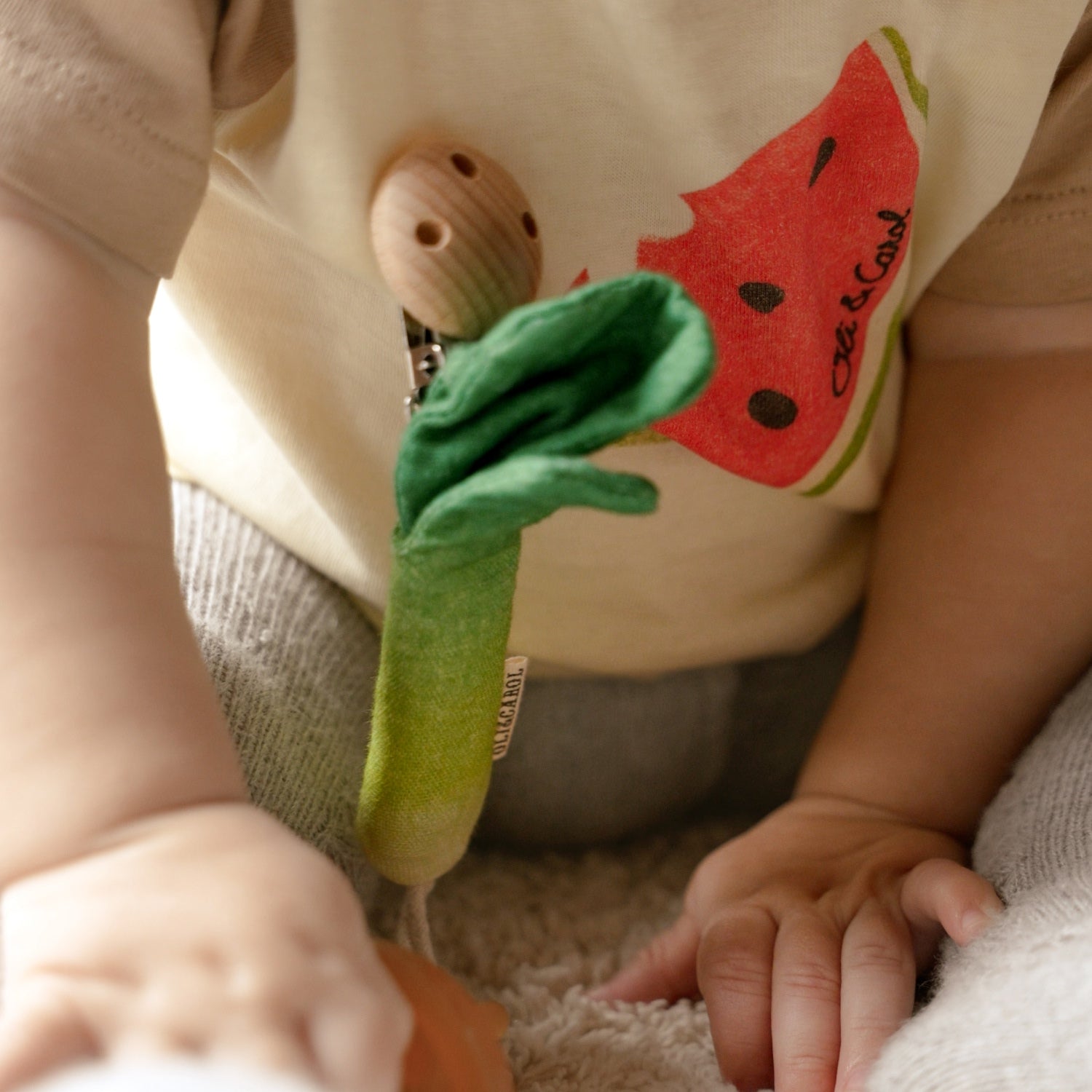 Luke the Leek Pacifier Clip