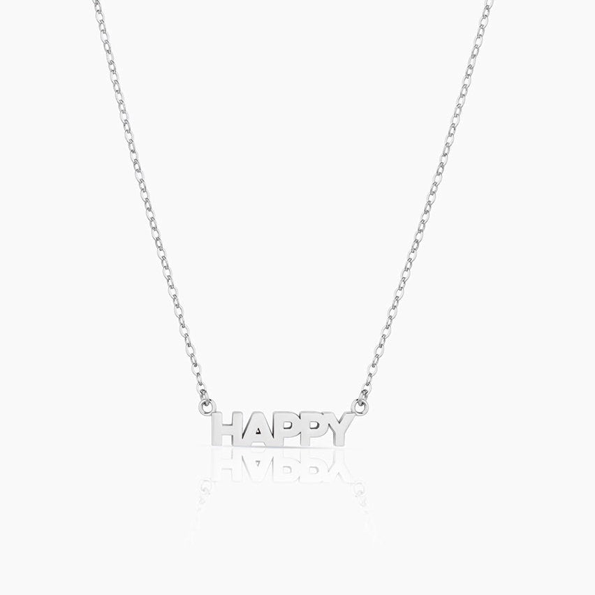 Happy Script Necklace