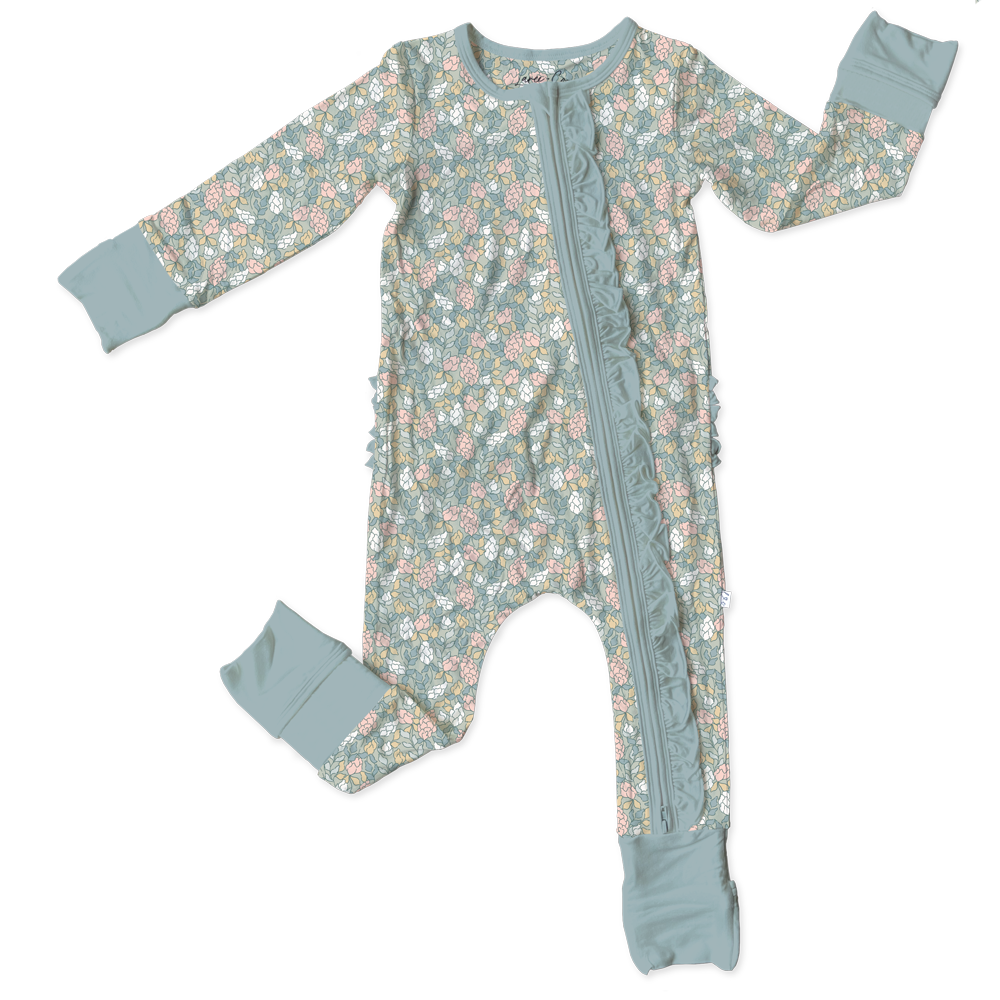 Harper Bamboo Ruffle Convertible Footie (pre-order)