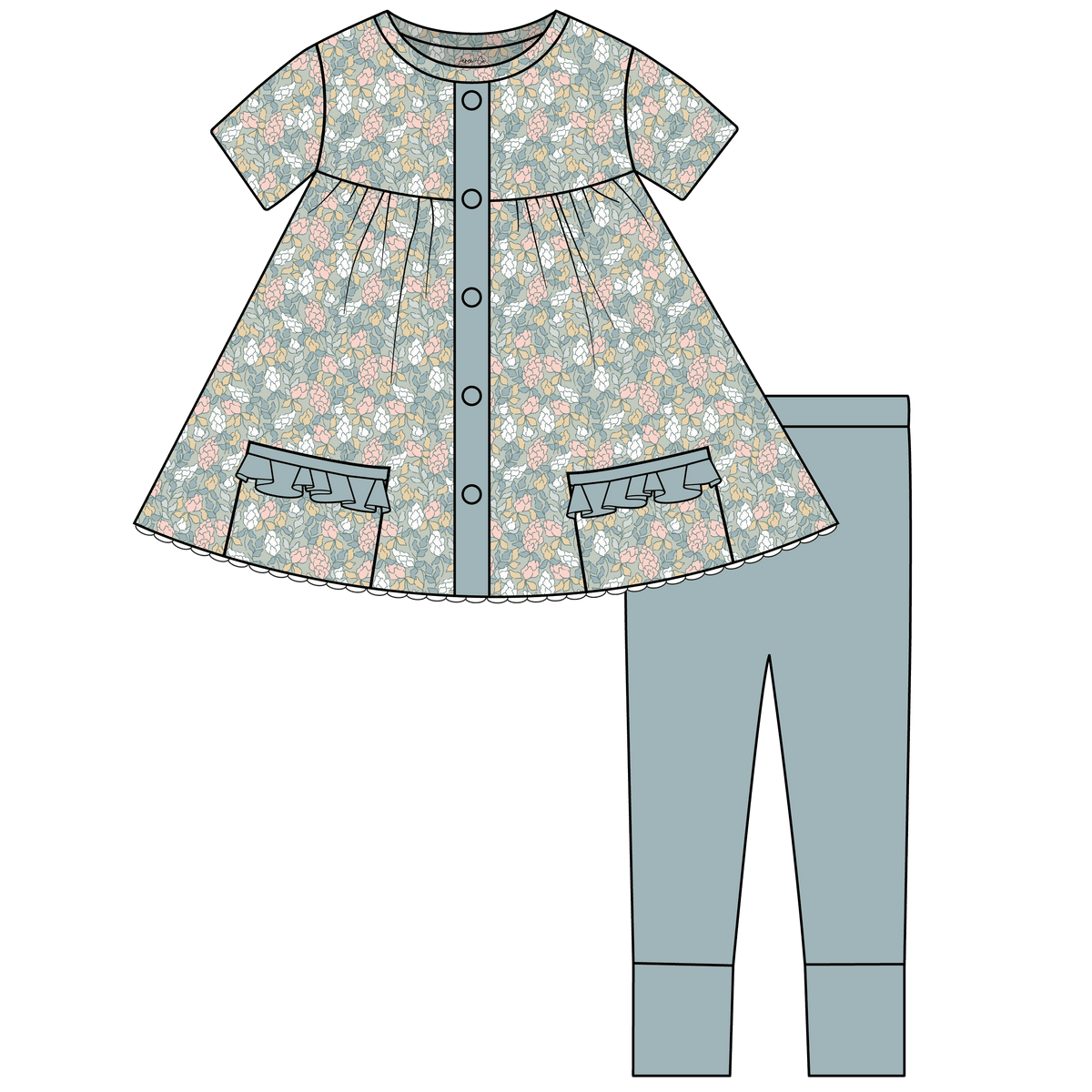 Harper Bamboo Short Sleeve Tunic + Legging Set (pre-order)