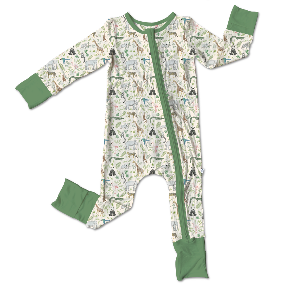 Harvey Safari Animals Bamboo Convertible Footie (pre-order)