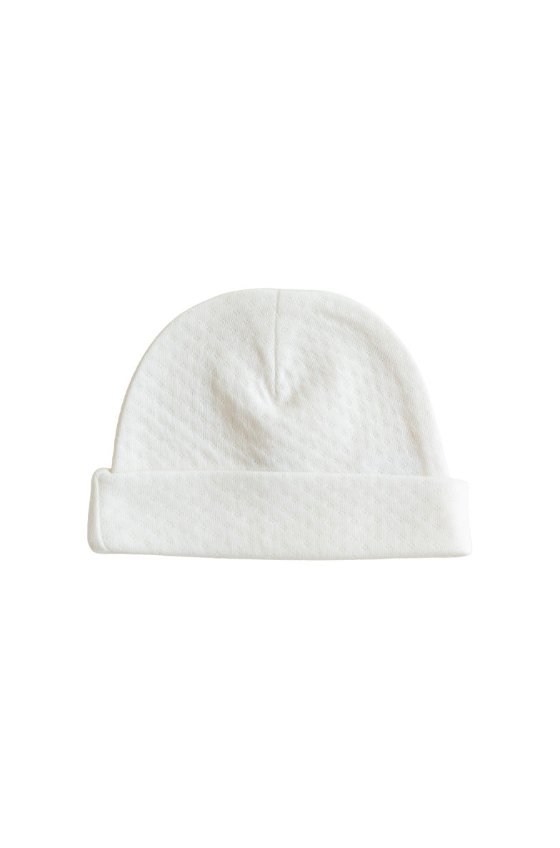 White Pointelle Lune Hat