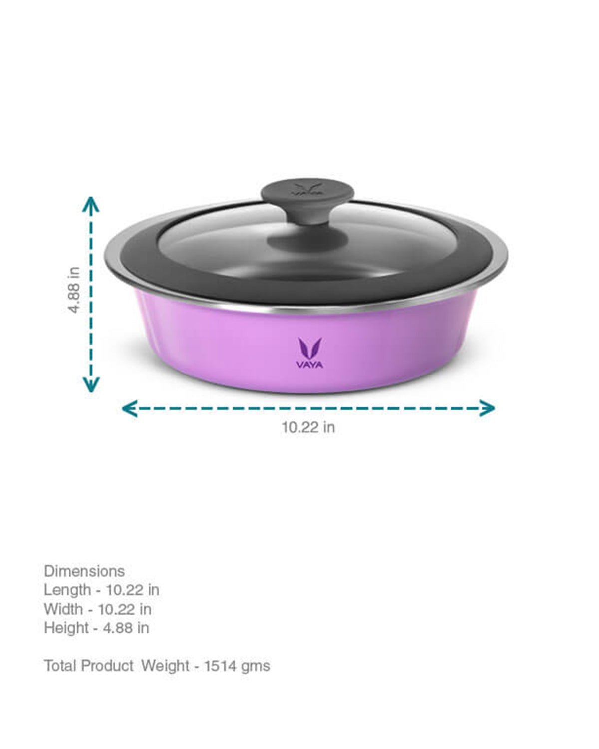 Vaya Hautecase - 37.2 Fl.oz - Iris Purple - With Glass Lid