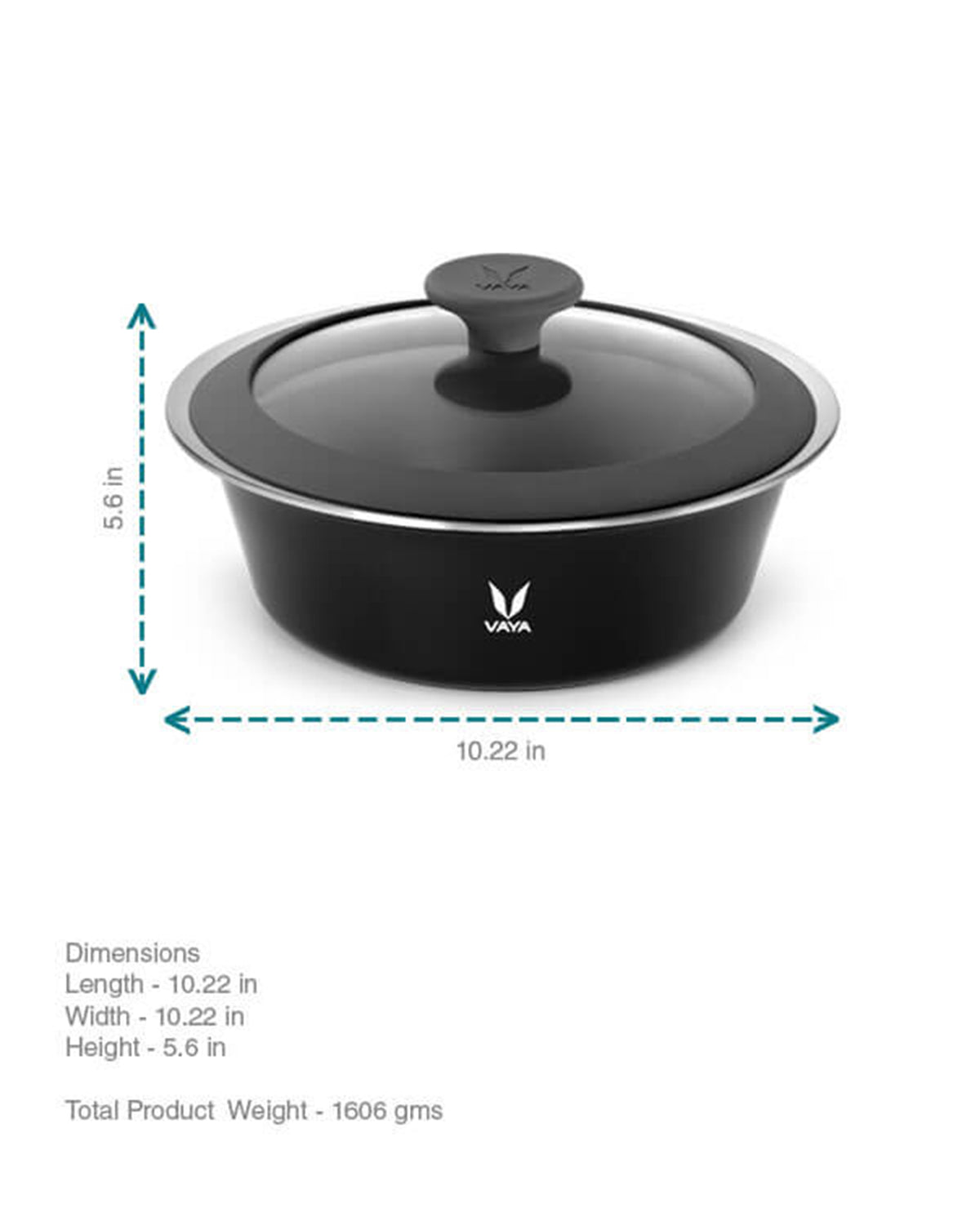 Vaya Hautecase - 50.7 Fl.oz - Sable Black - With Glass Lid