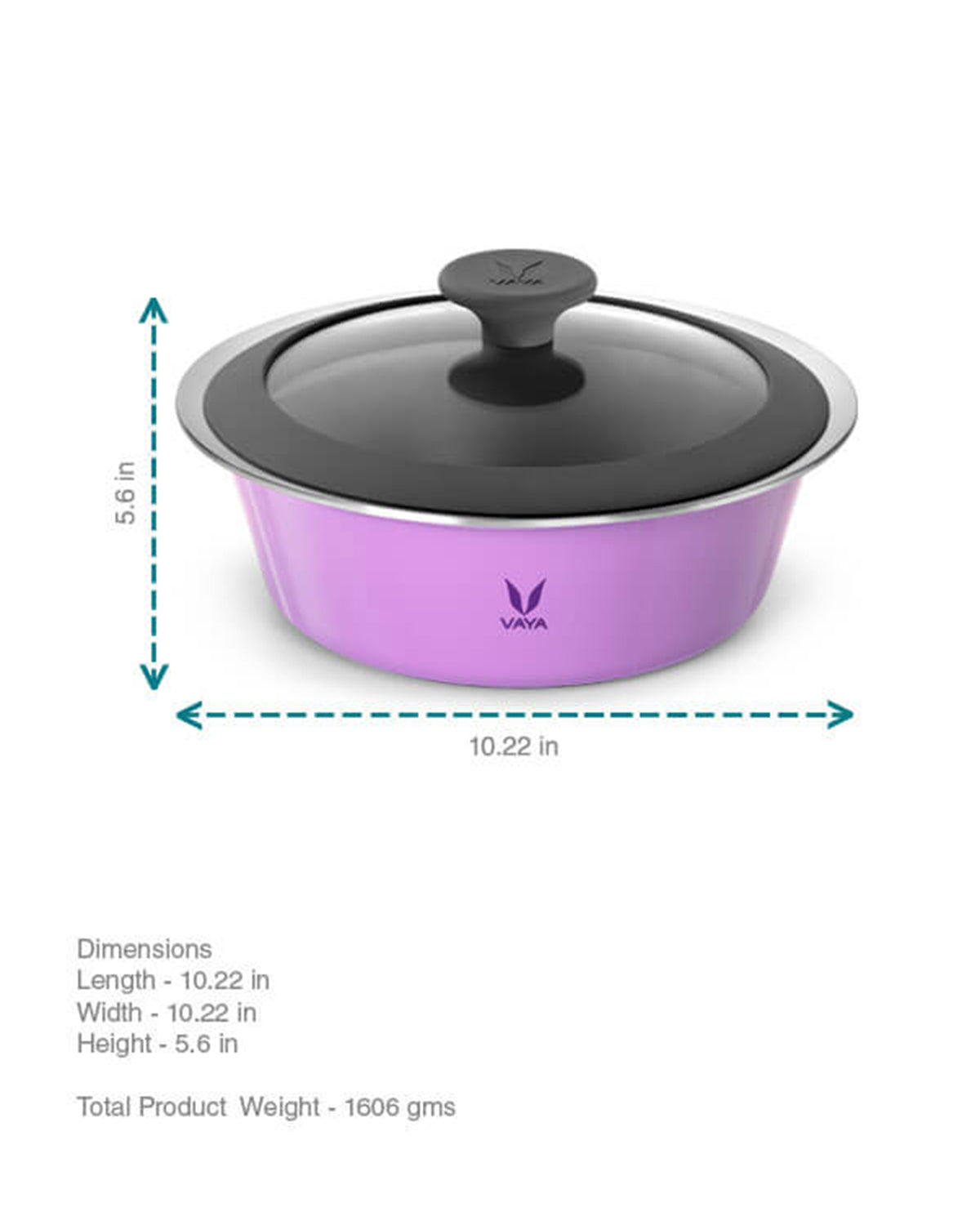 Vaya Hautecase - 50.7 Fl.oz - Iris Purple - With Glass Lid