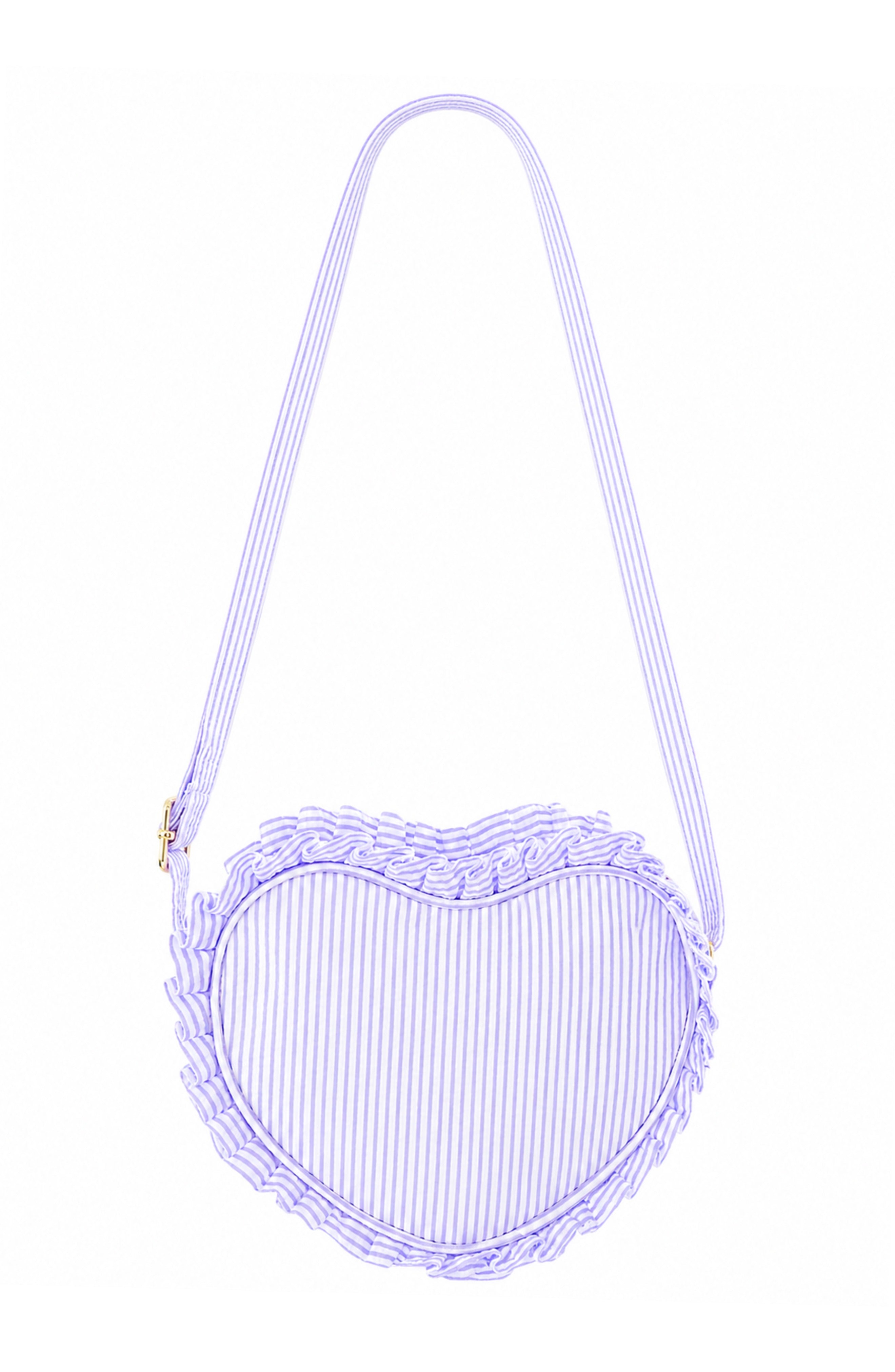 Heart Purse, Seersucker Lavender