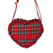 Heart Purse, Red Plaid
