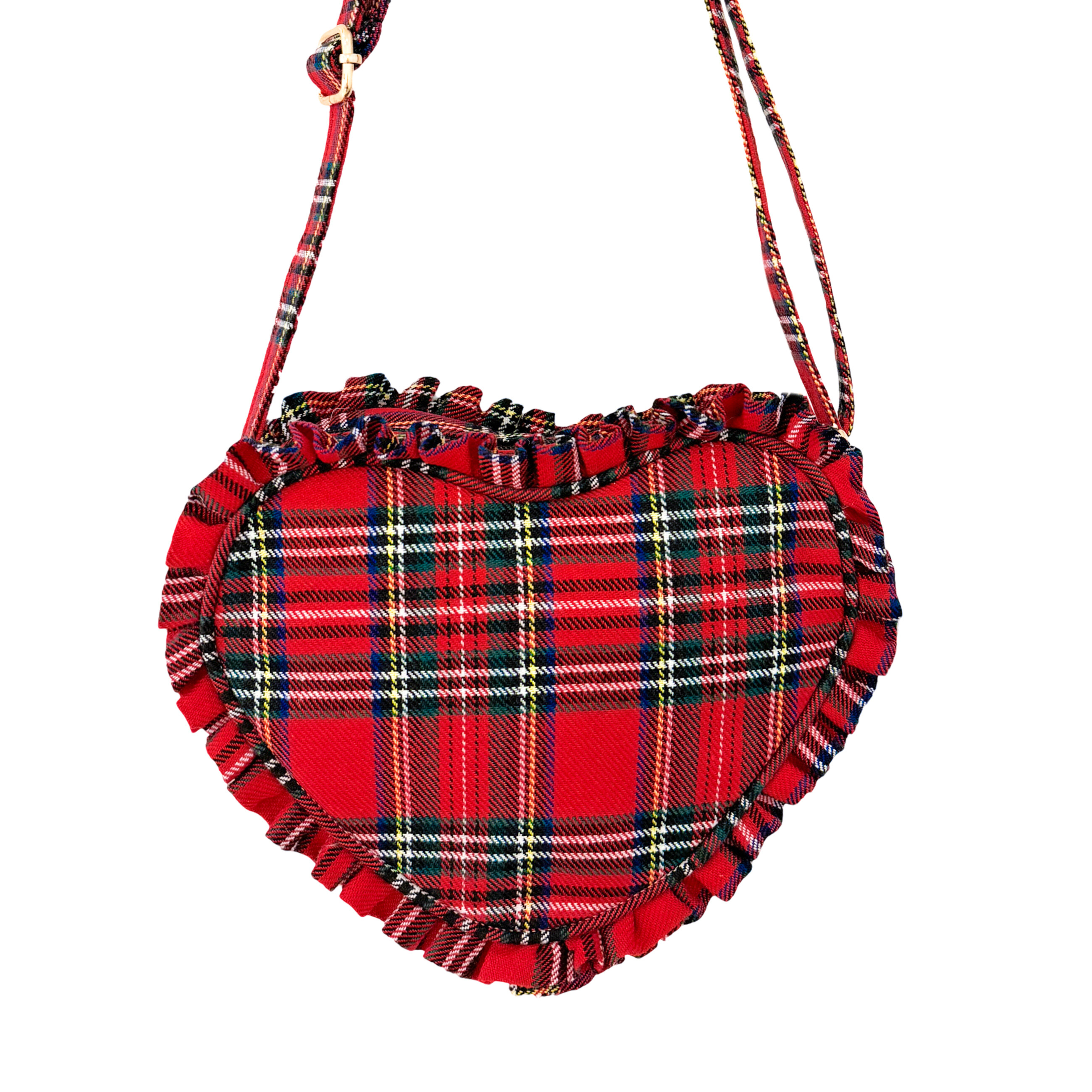 Heart Purse, Red Plaid