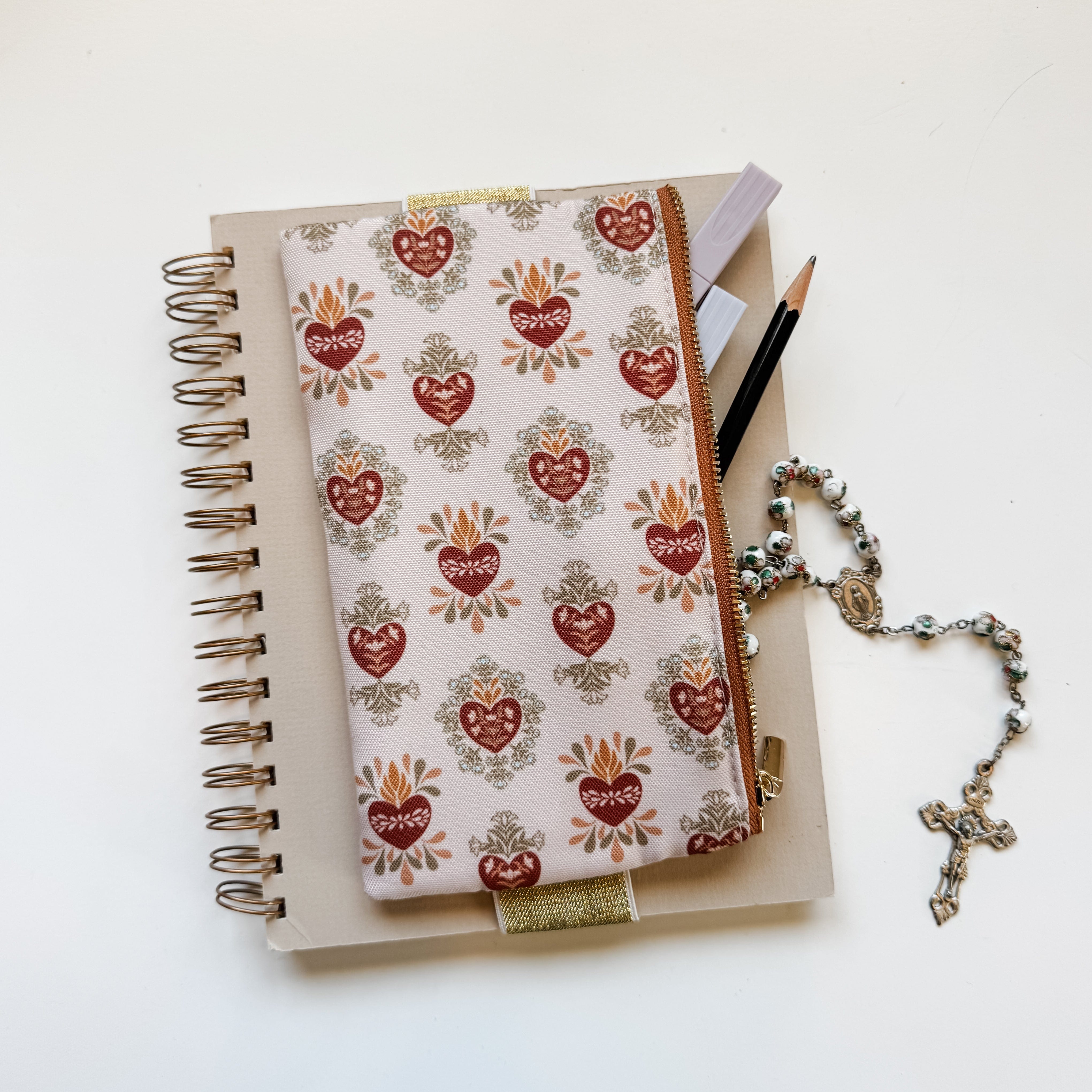 Holy Family Hearts Catholic Bible/planner Pouch