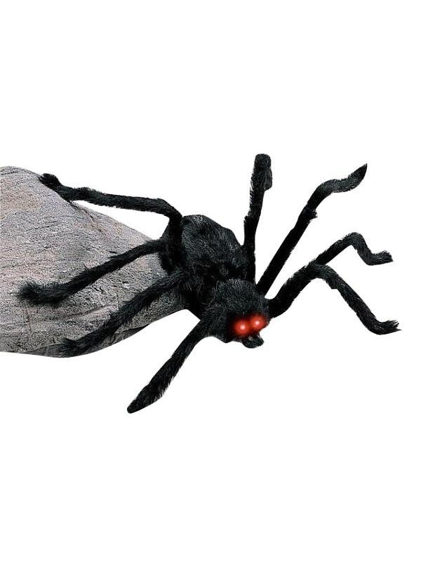 Medium Light-up Furry Black Spider
