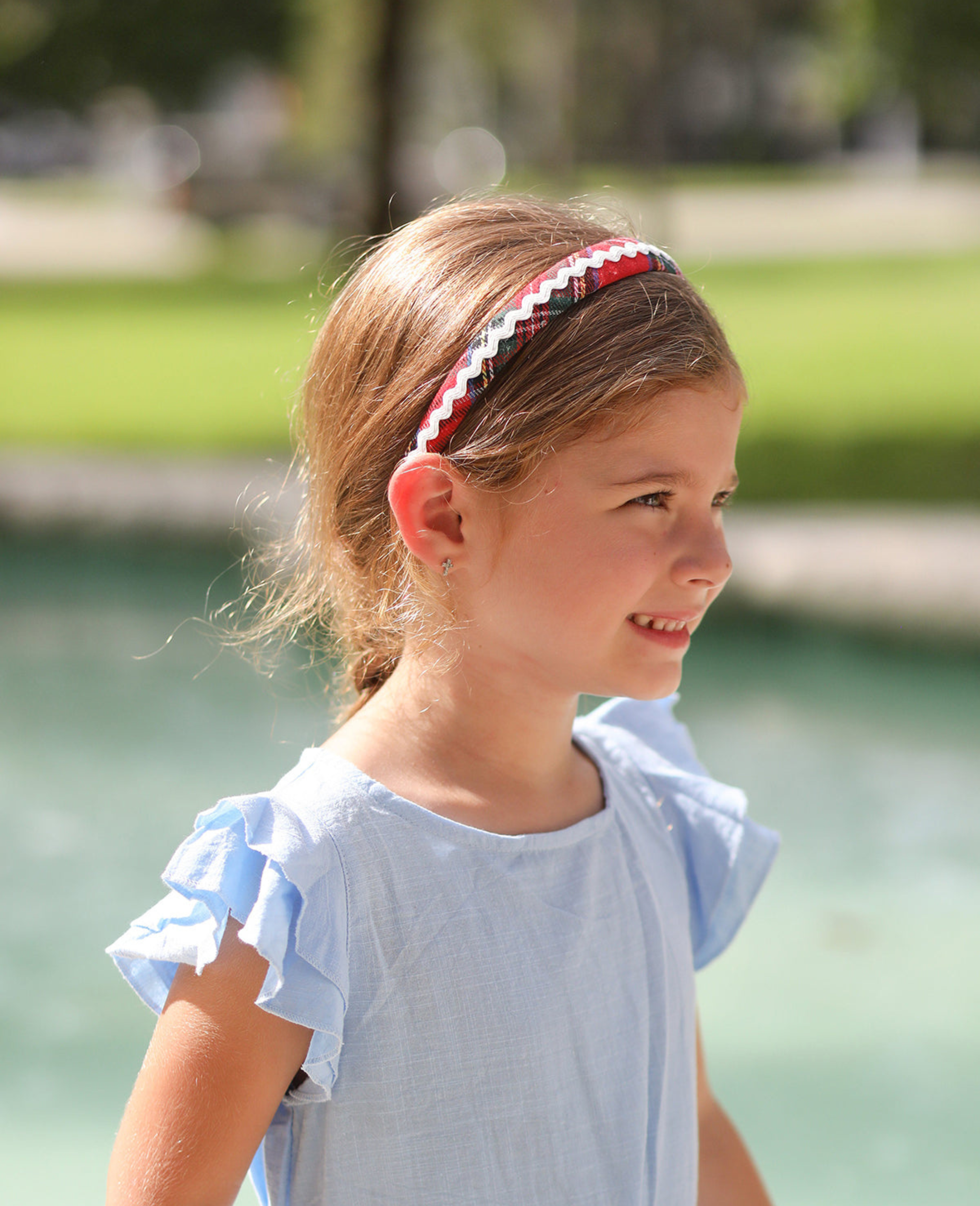 Plaid Ric Rac Headband In Scottie Stewart