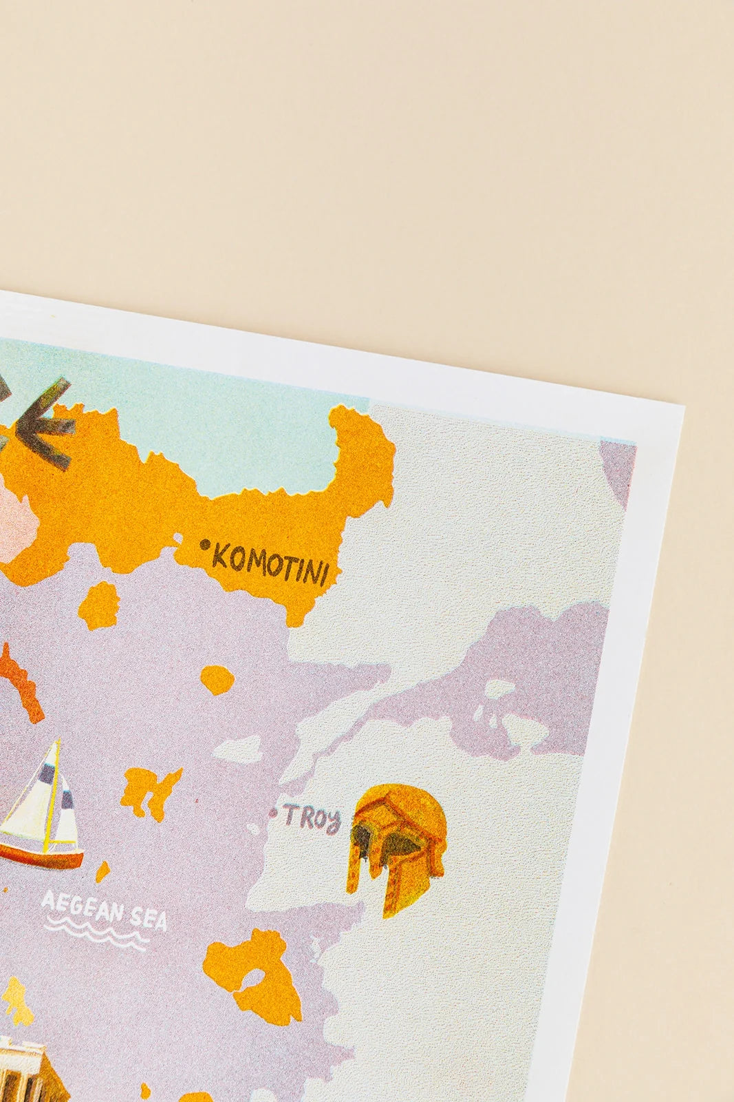 Map Of Greece Risograph Print