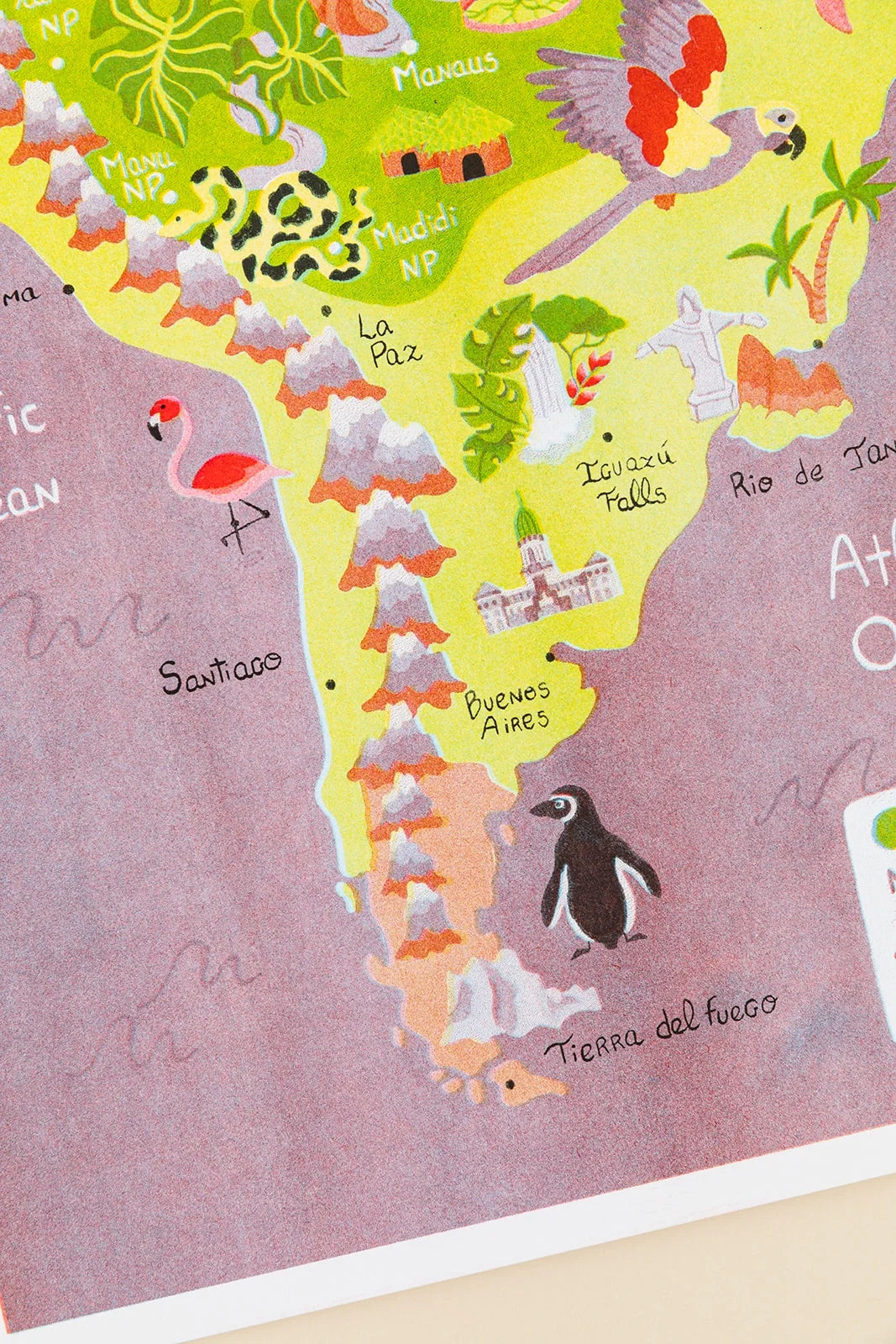 Map Of South America Risograph Print