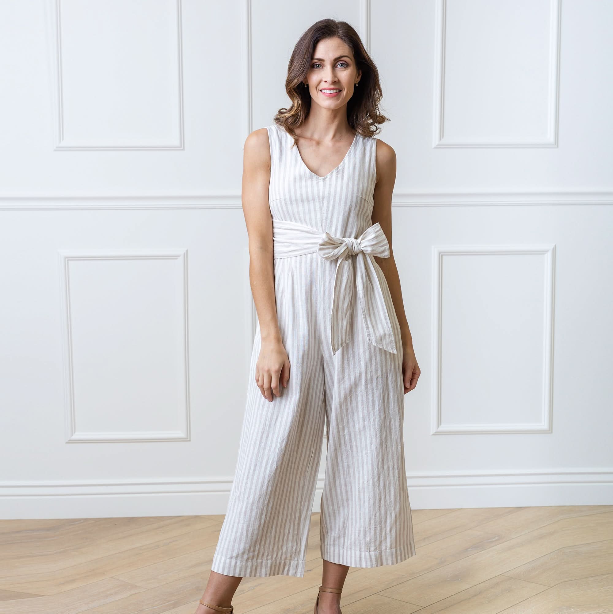 Tie-waist Wide Leg Jumpsuit
