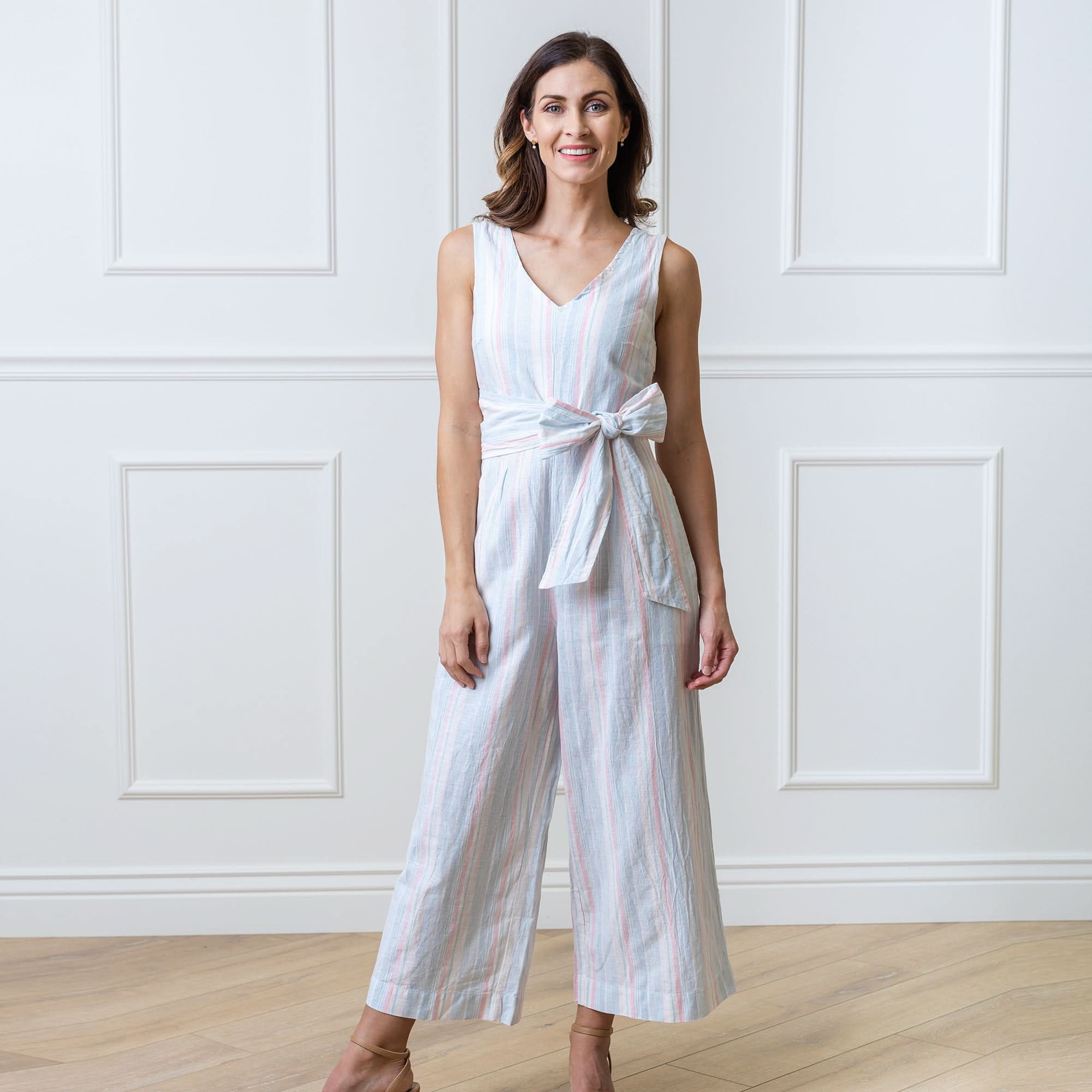 Tie-waist Wide Leg Jumpsuit