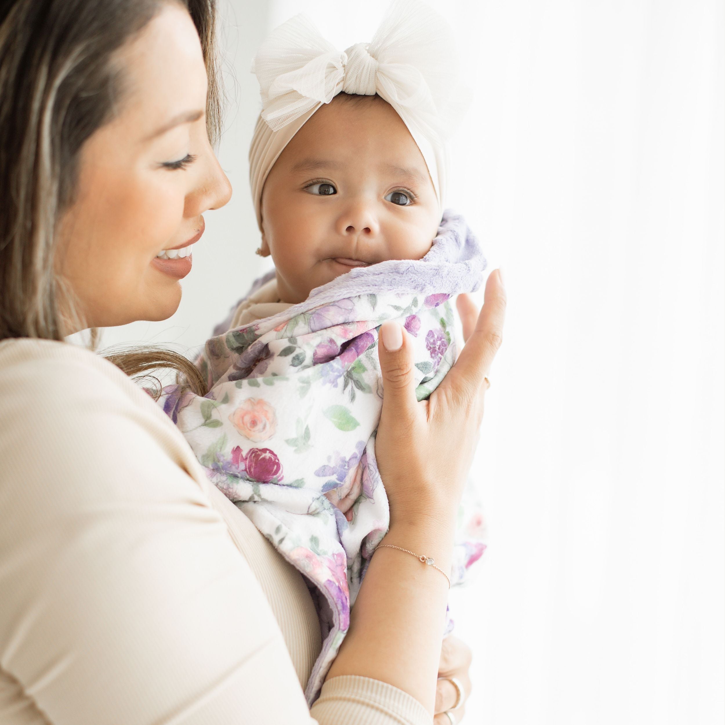 Minky Baby Blanket Dreamy Petals