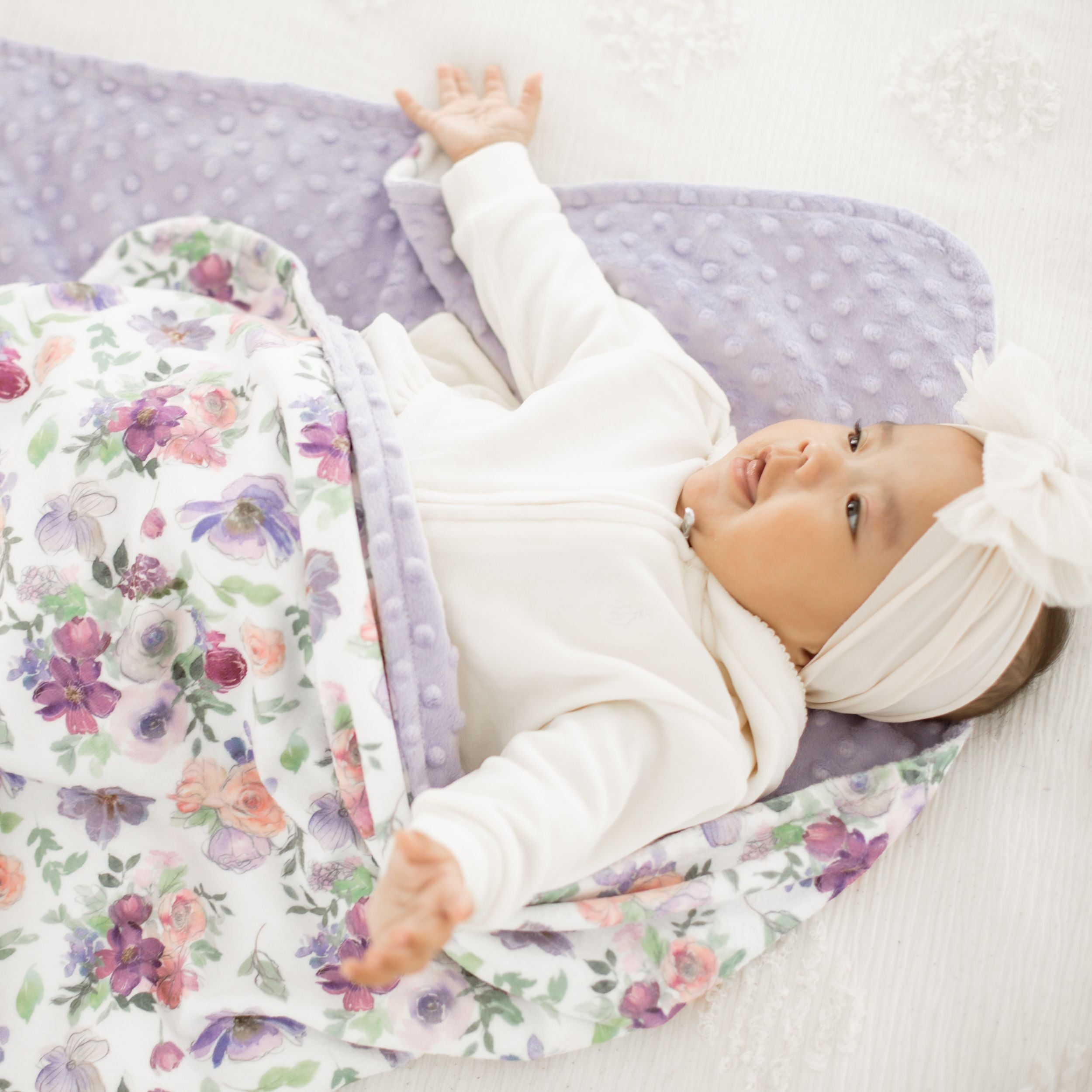 Minky Baby Blanket Dreamy Petals