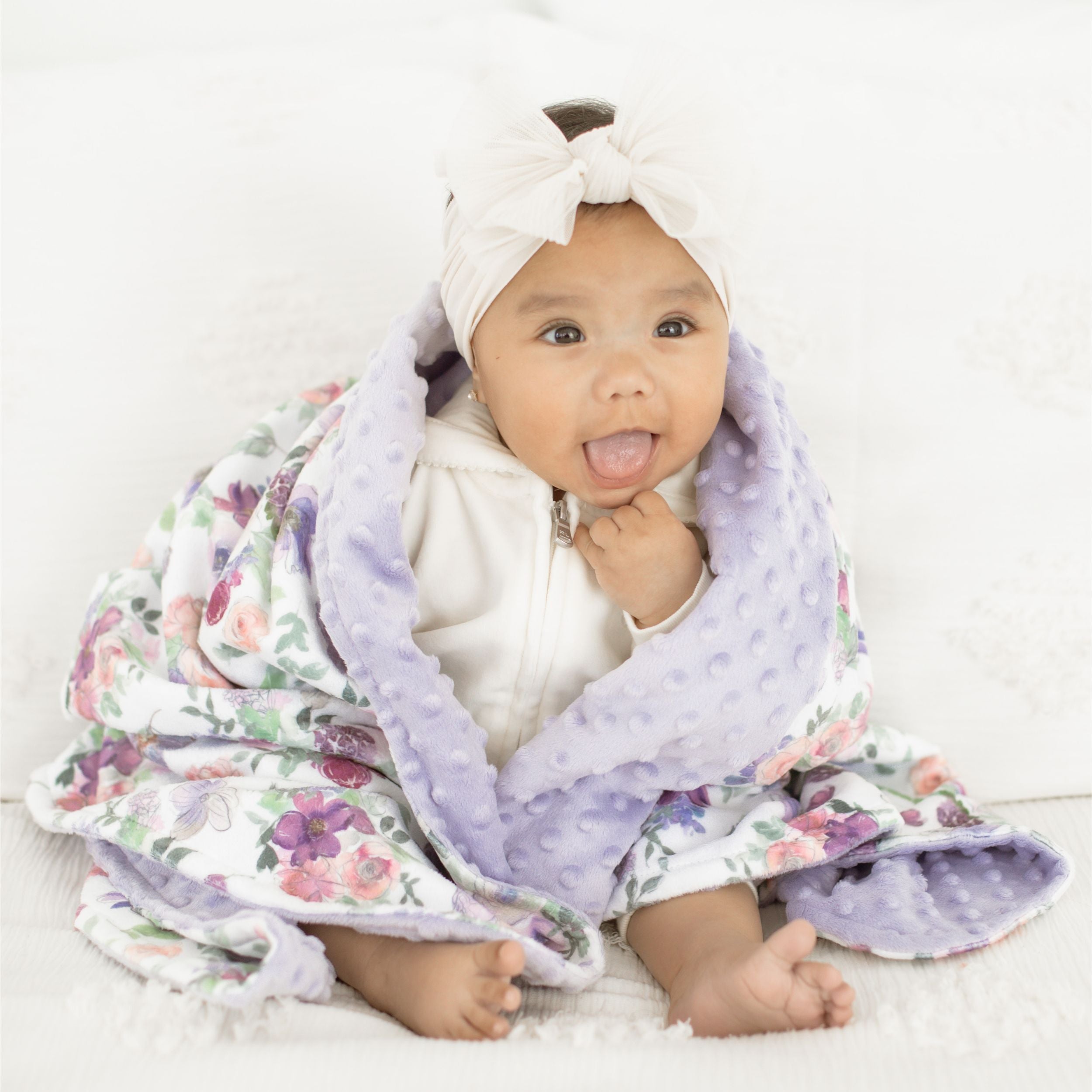 Minky Baby Blanket Dreamy Petals