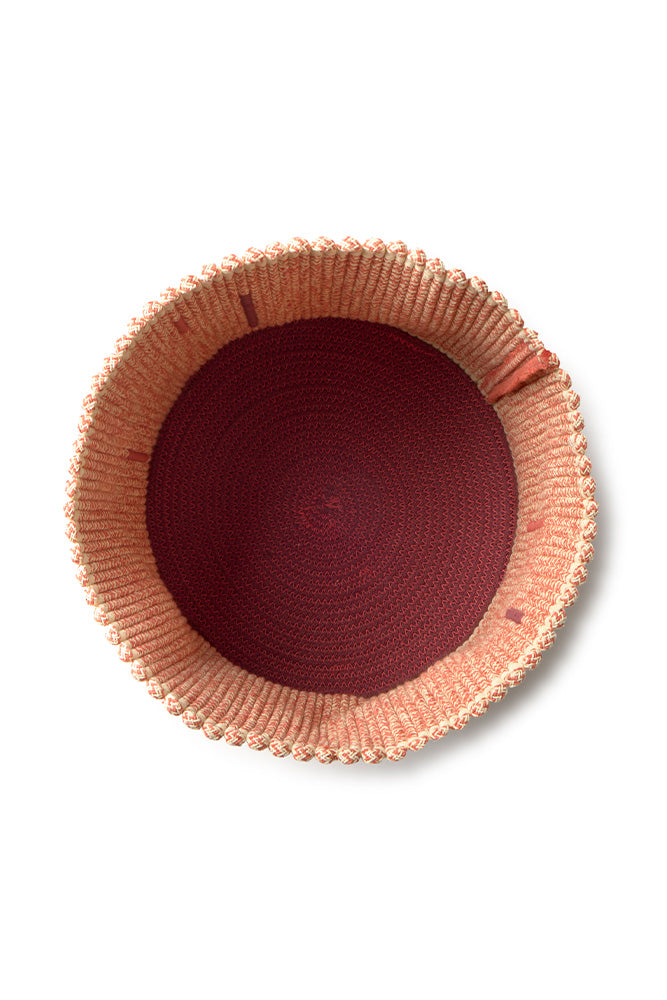 HANDLOOM BASKET VERTICAL TERRACOTA