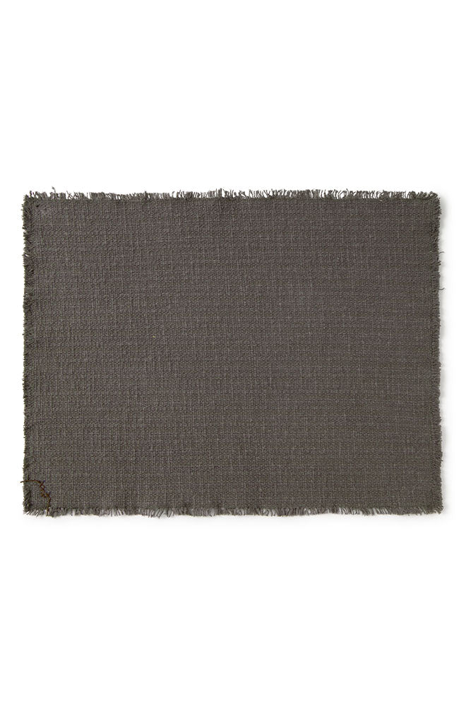 Handloom Placemats Dark Grey (set Of 4)